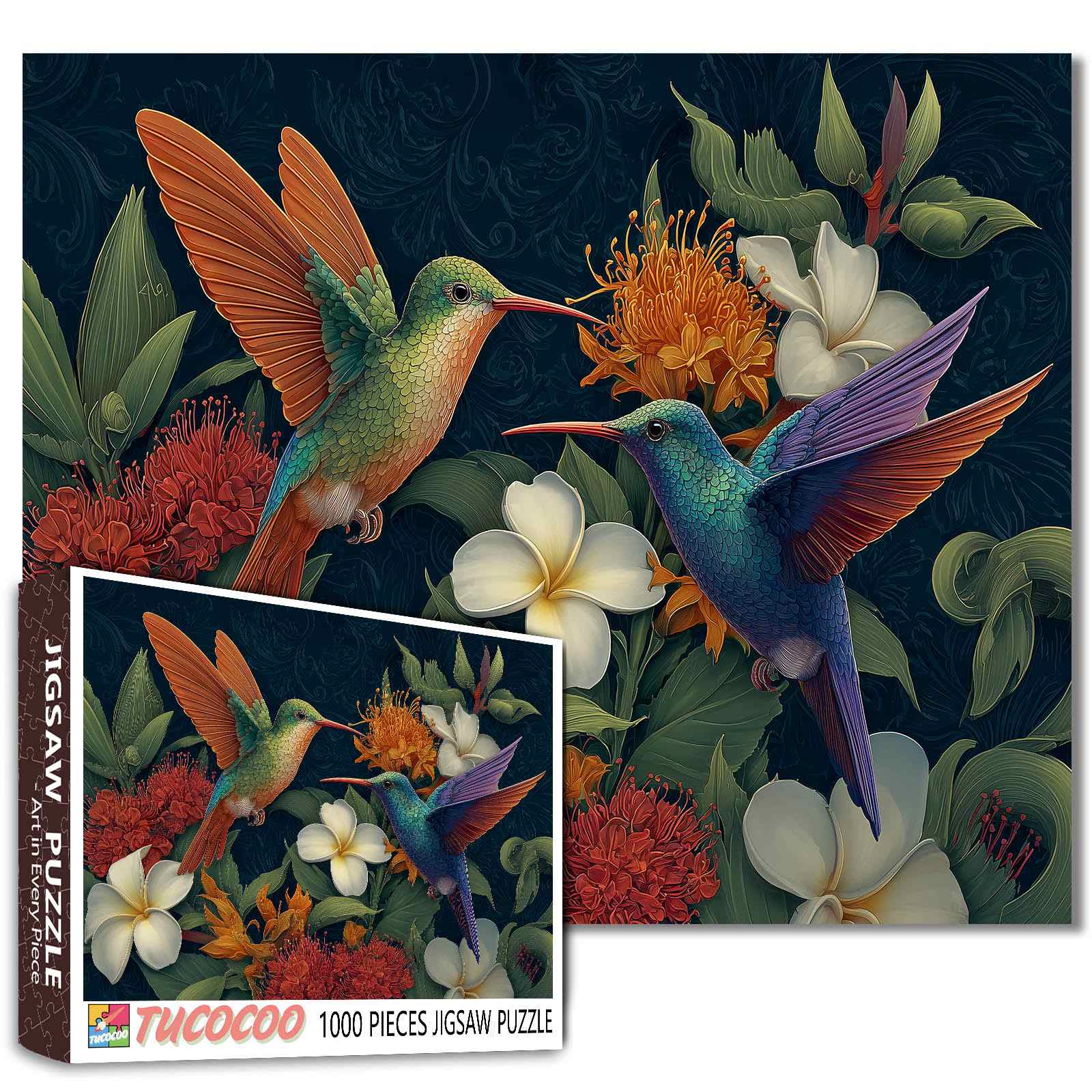 tucocoo-jigsaw-puzzles-tropical-hummingbirds-puzzle-1000-teile-tiere image 1