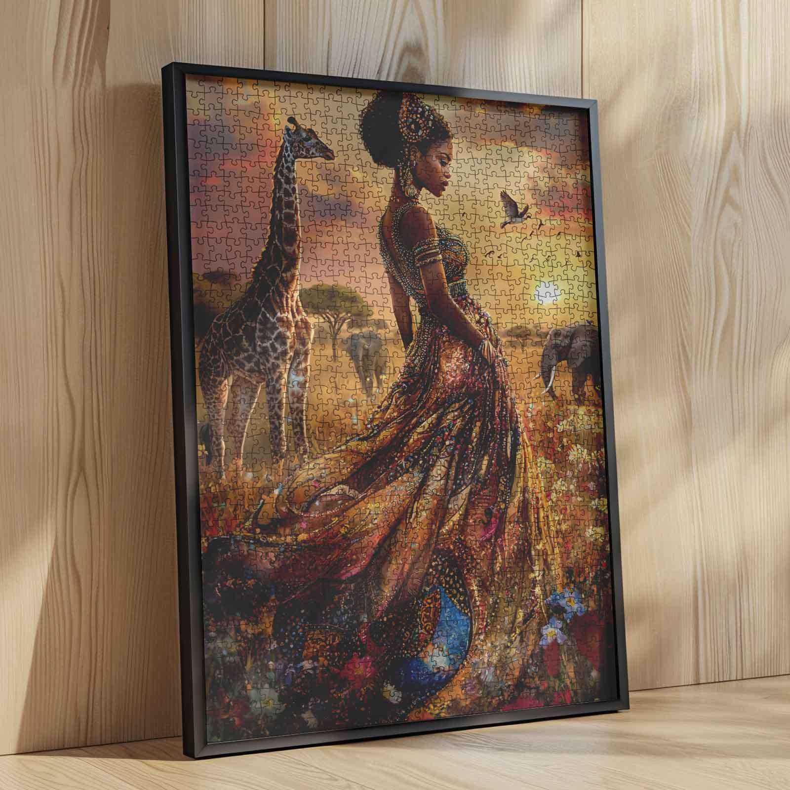 tucocoo-african-queen-sunset-field-puzzle-1000-teile-frau image 4