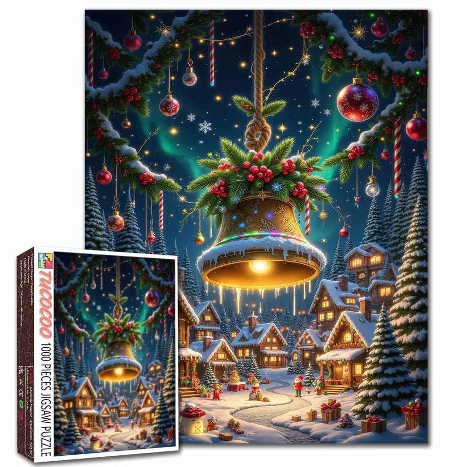 tucocoo-golden-christmas-bell-puzzle-1000-teile-weihnachten image 1