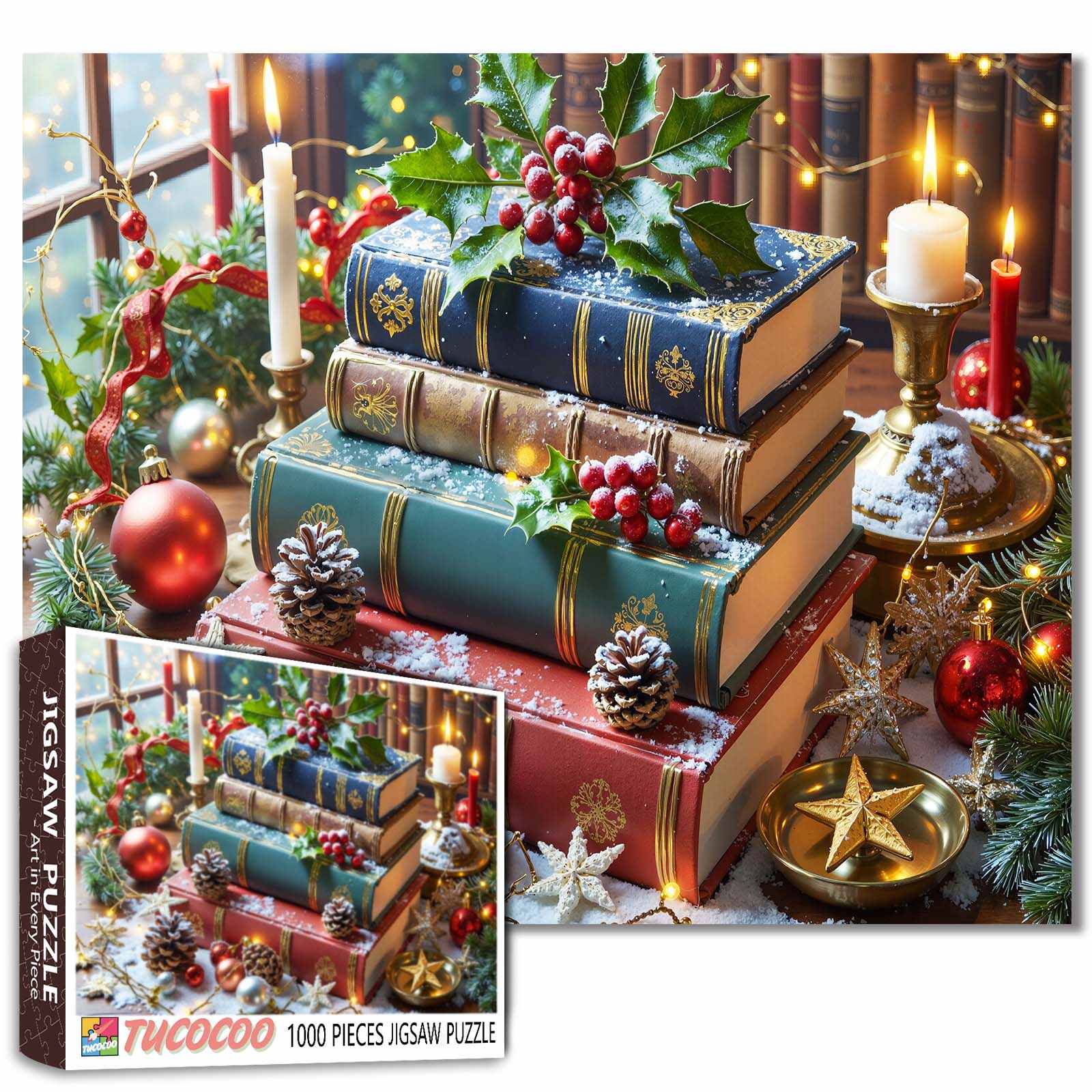 tucocoo-festive-holiday-books-puzzle-1000-teile-weihnachtsb-cher image 1