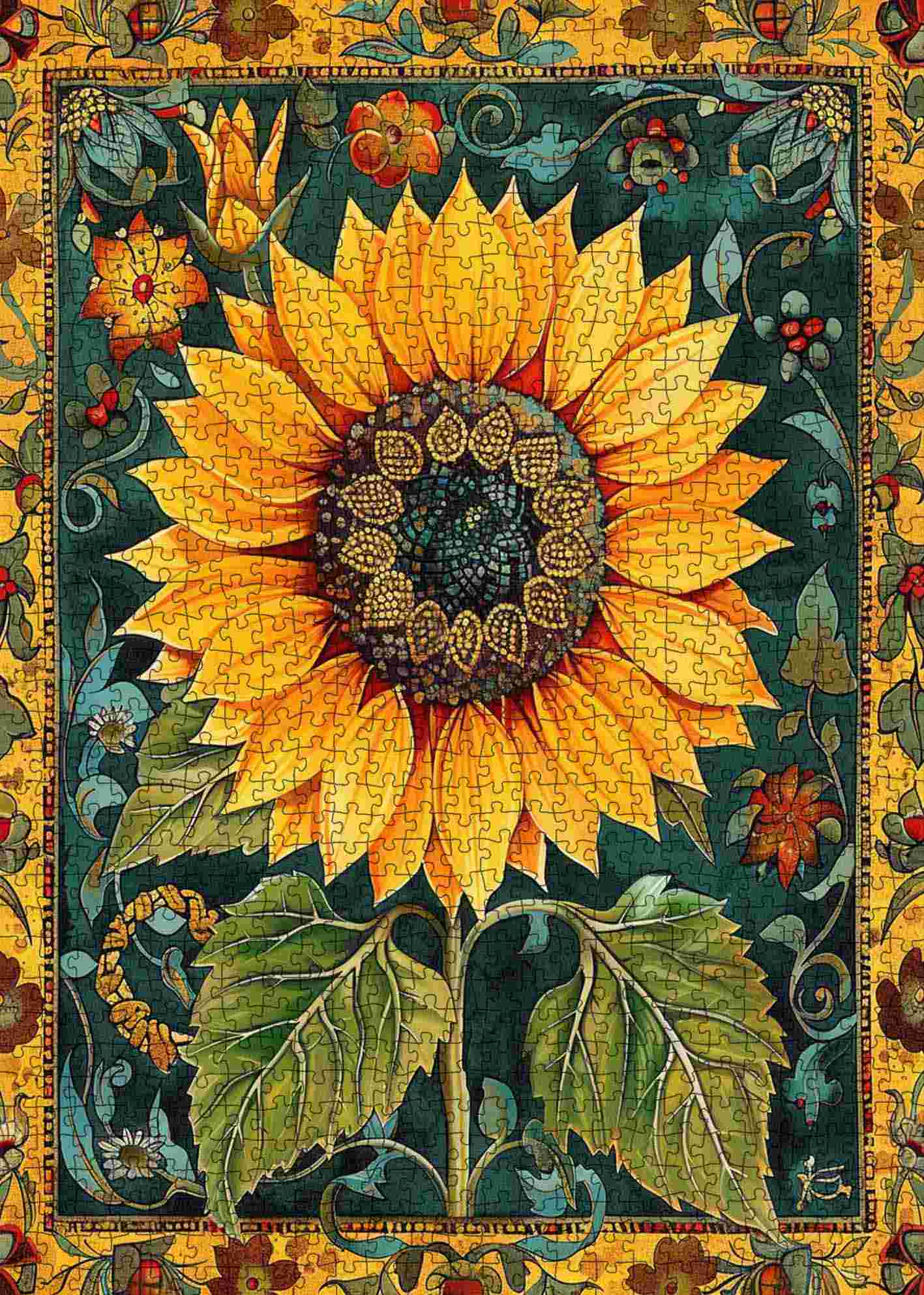 tucocoo-vintage-sunflower-glory-puzzle-1000-teile-blumen image 2