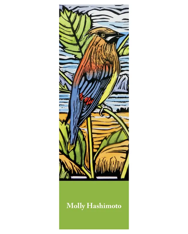 pomegranate-molly-hashimoto-cedar-waxwing-lesezeichen-vogel image 1