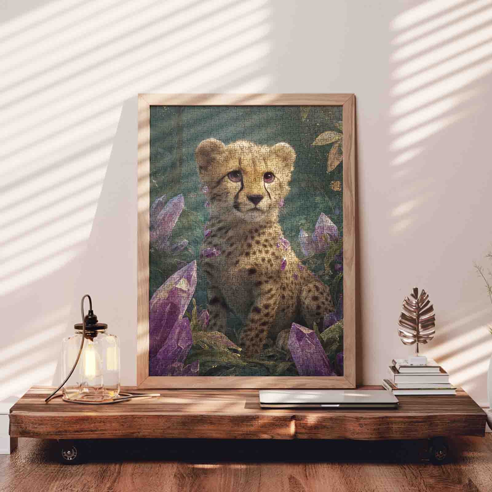 tucocoo-jigsaw-puzzles-cheetah-cub-crystal-forest-puzzle-1000teile image 3