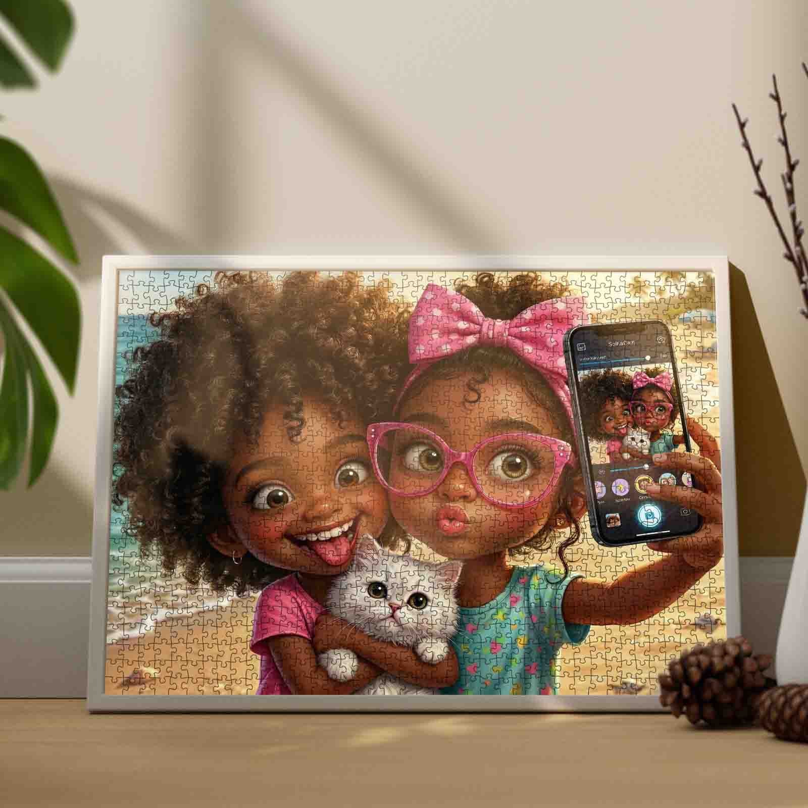 tucocoo-jigsaw-puzzles-cute-girls-kitty-selfie-puzzle-1000-teile image 3