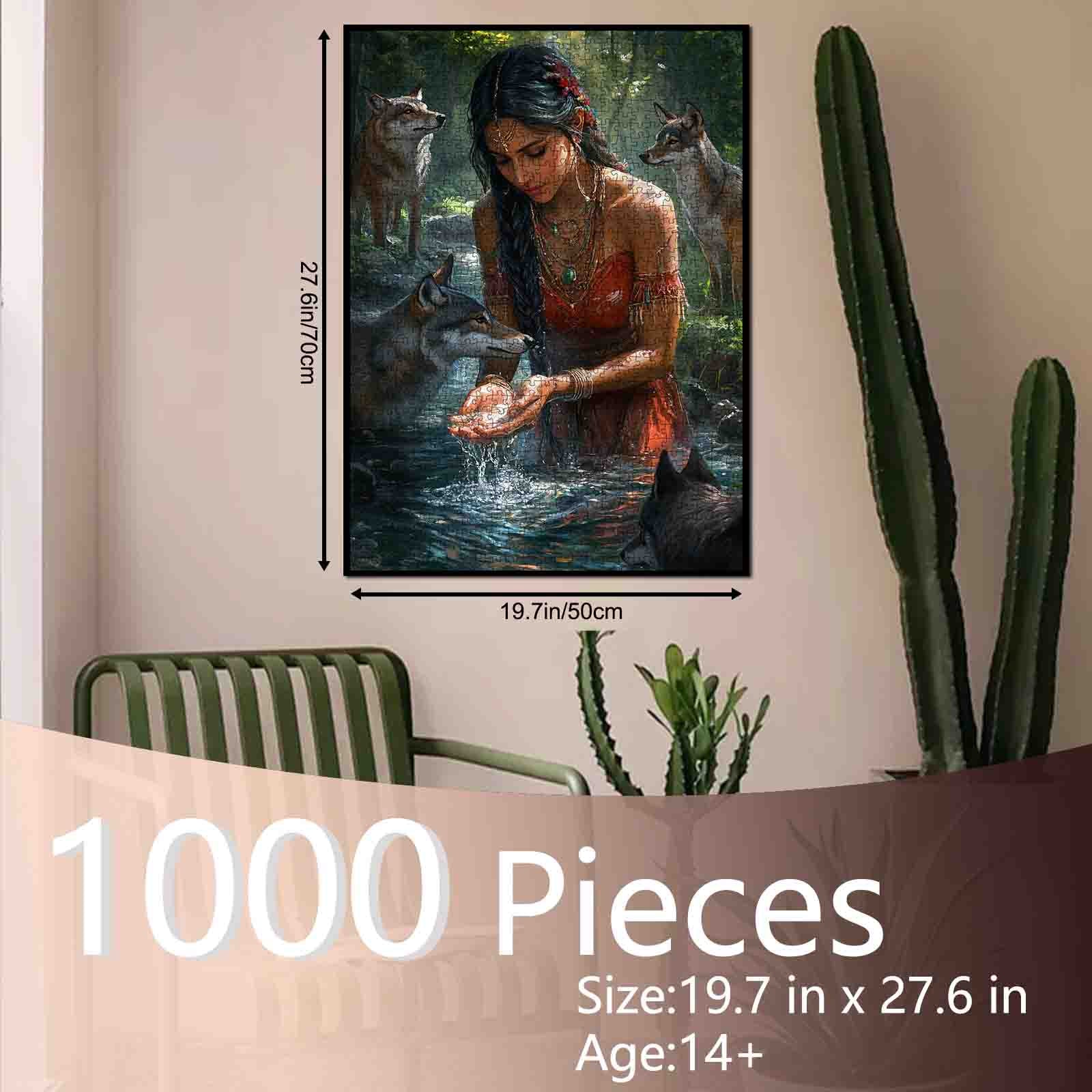 tucocoo-mystic-forest-woman-wolves-puzzle-1000-teile-wald image 5