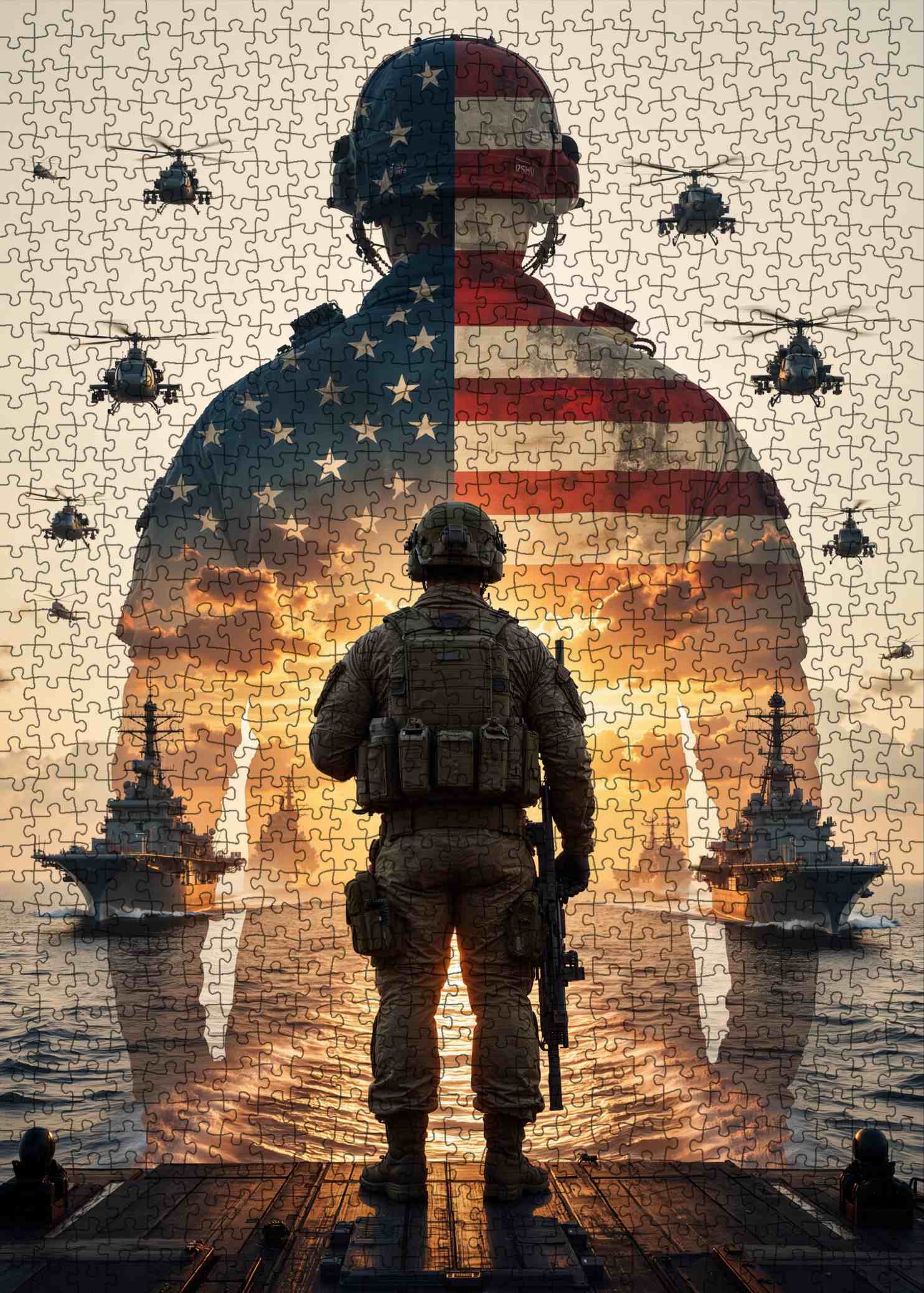 tucocoo-jigsaw-puzzles-patriotic-soldier-reflection-puzzle-1000-teile image 2
