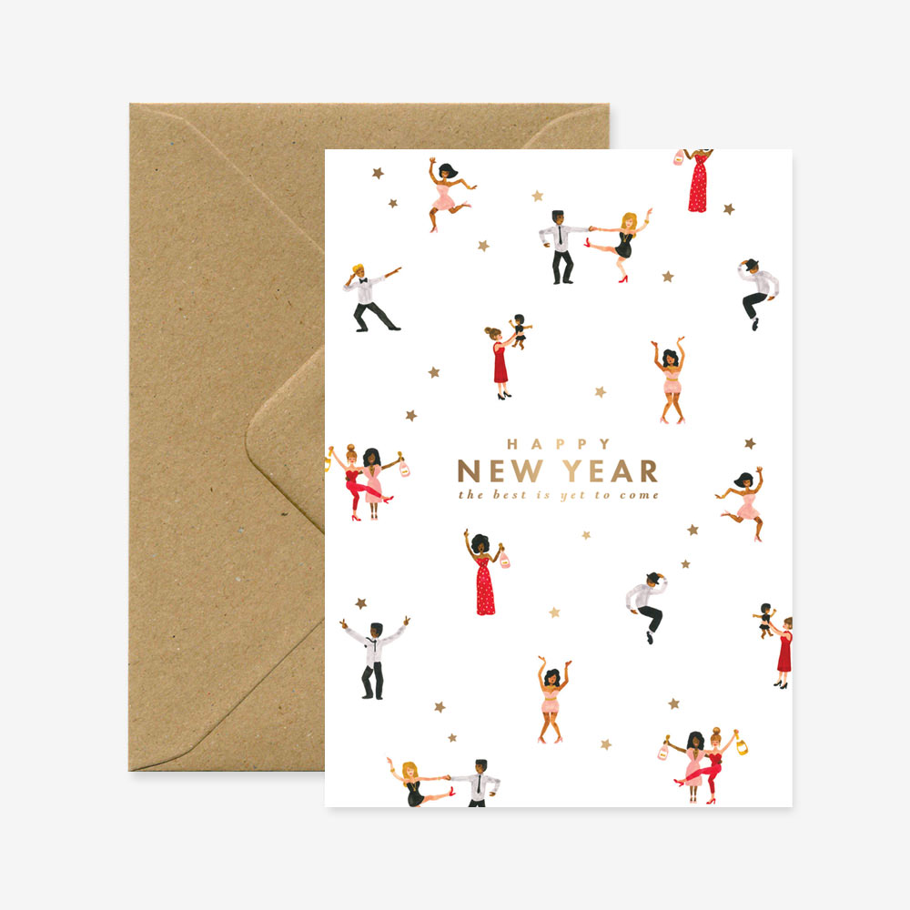 all-the-ways-to-say-dancers-gru-karte-neujahr-a6-glitzer image 1