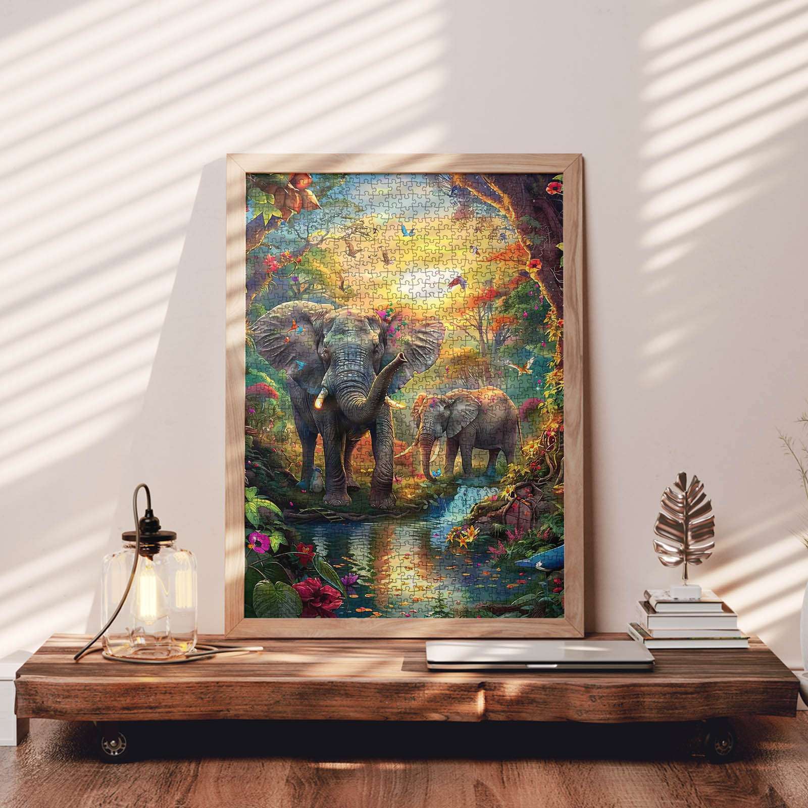 tucocoo-jigsaw-puzzles-colorful-elephants-puzzle-1000-teile-dschungel image 3