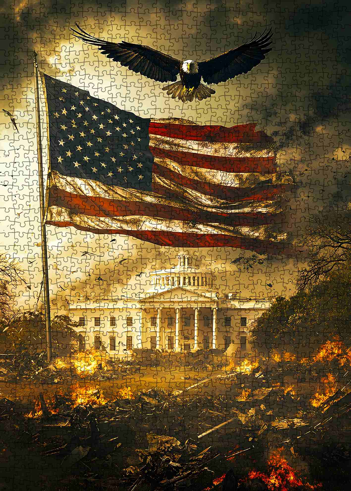 tucocoo-eagle-over-american-flag-puzzle-1000-teile image 2