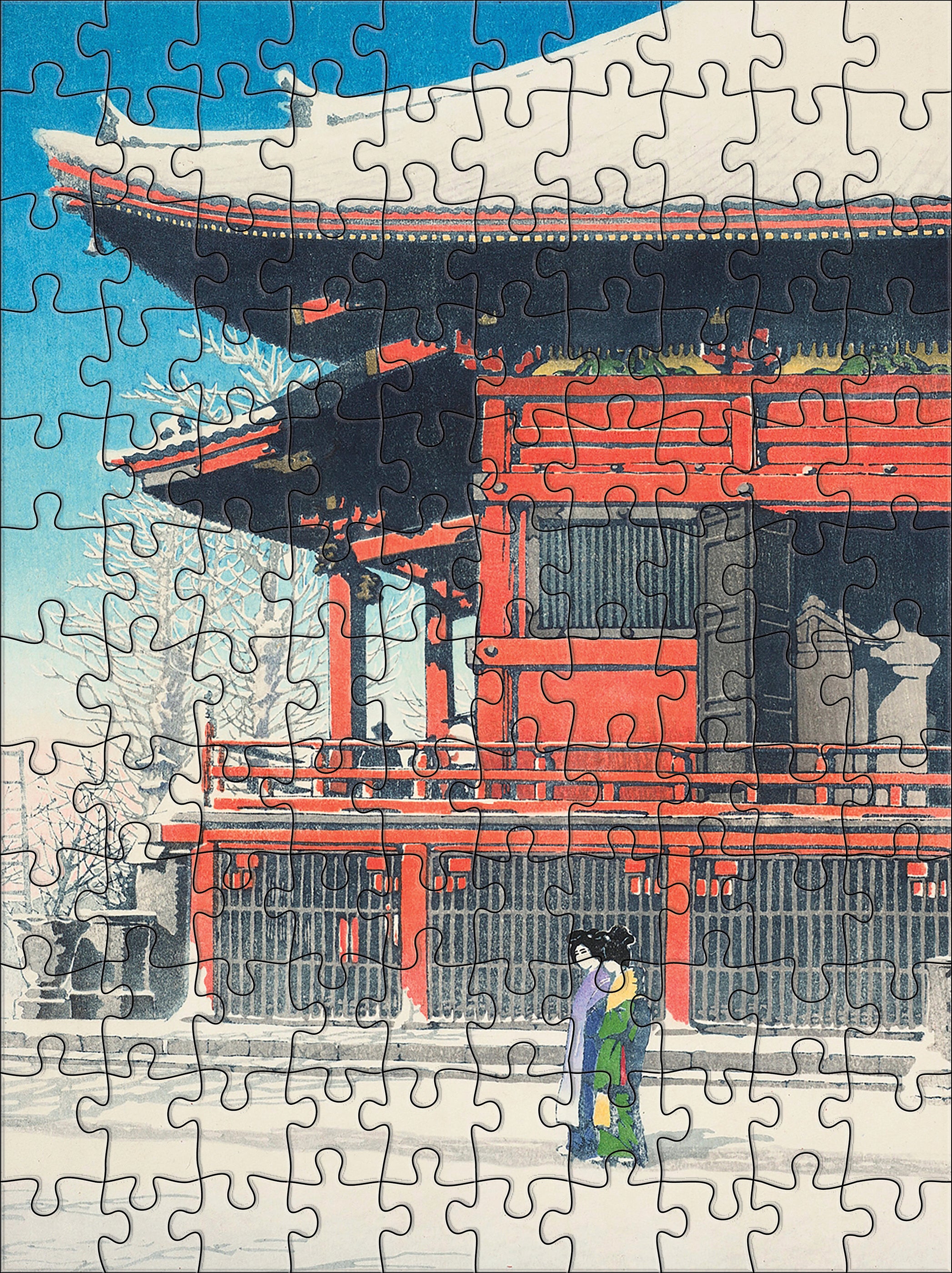 pomegranate-snowfall-120-teile-puzzle-hasui-beidseitig image 4