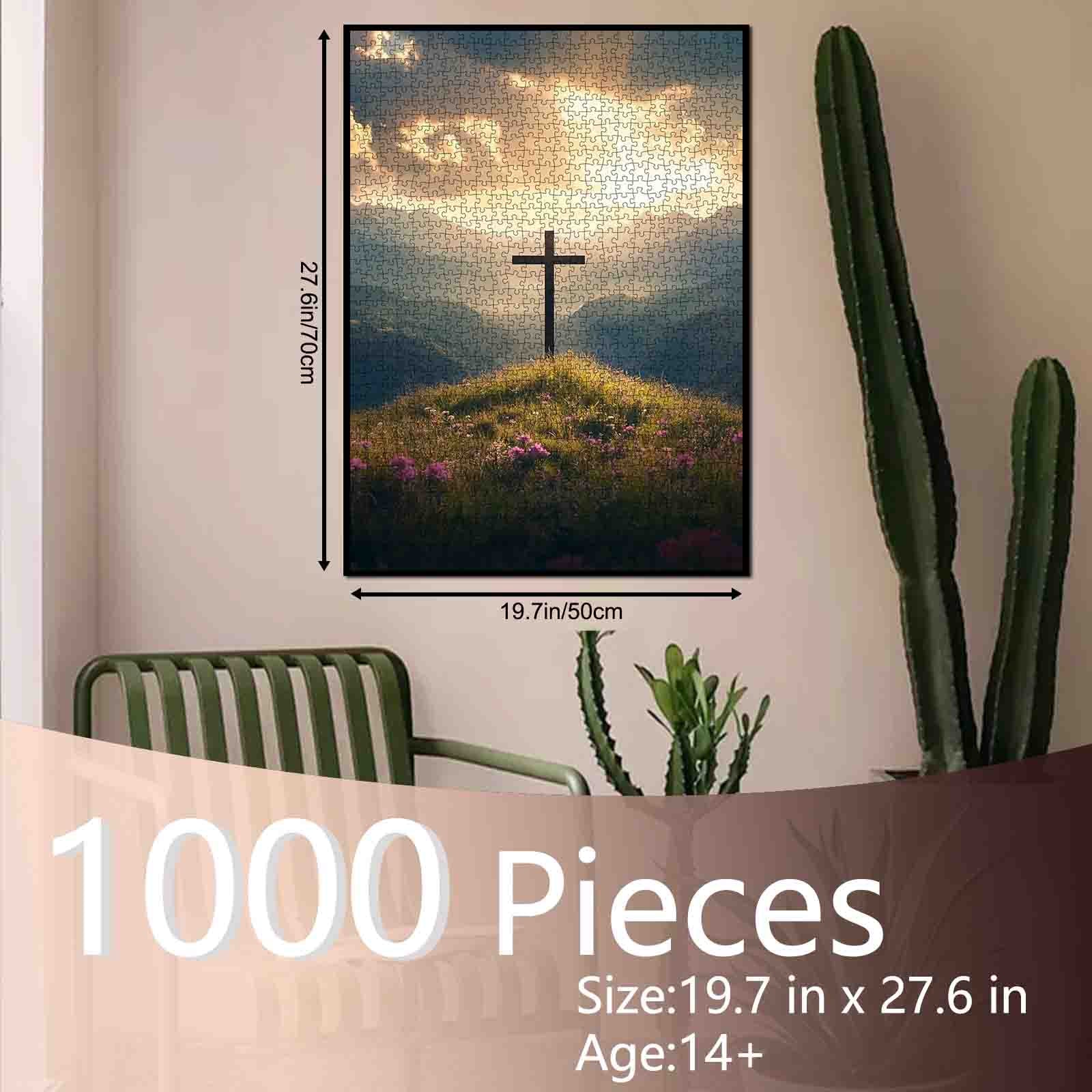 tucocoo-sunset-cross-hill-puzzle-1000-teile-kreuz image 5