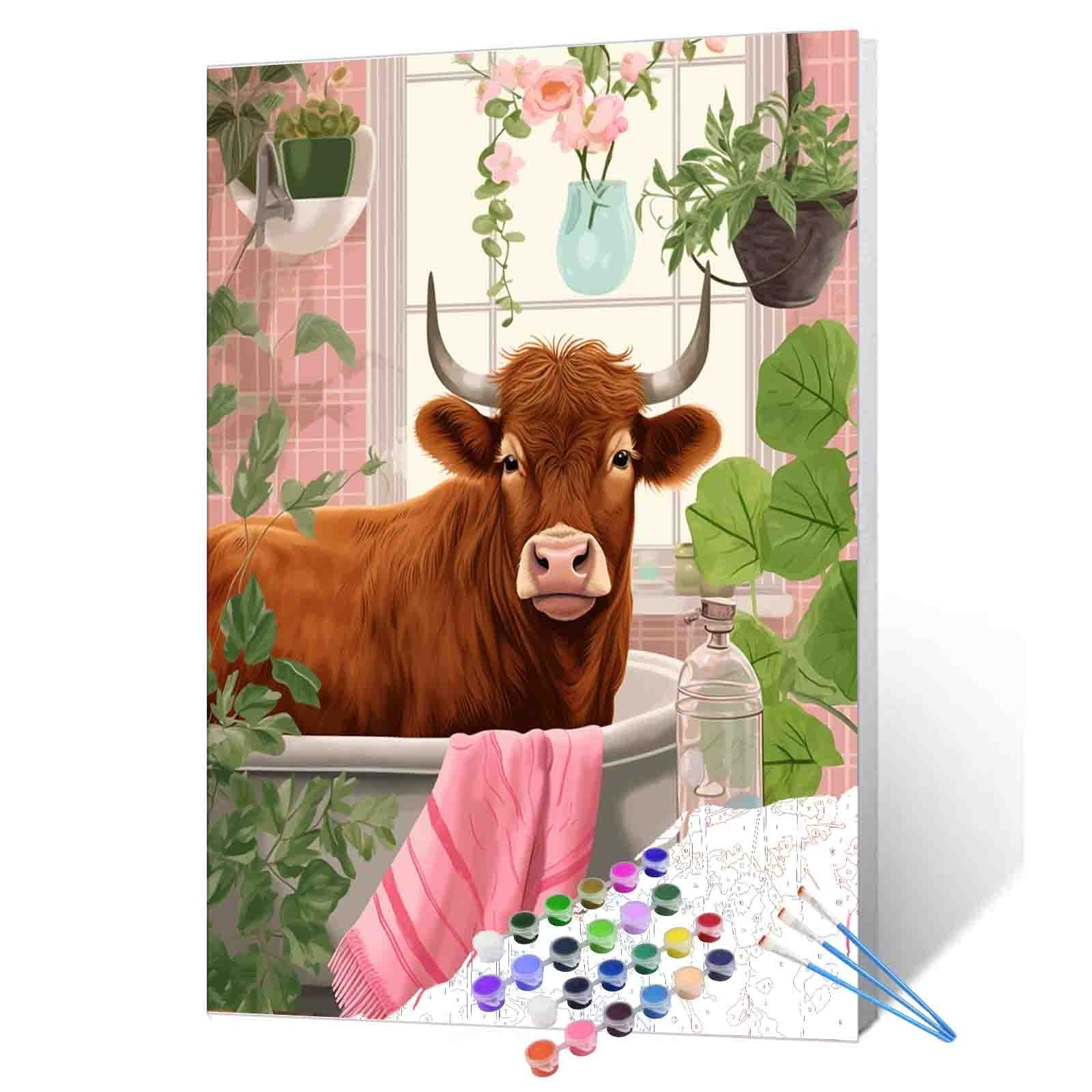 tucocoo-bathtub-highland-cow-malen-nach-zahlen-40x50-kuh image 1