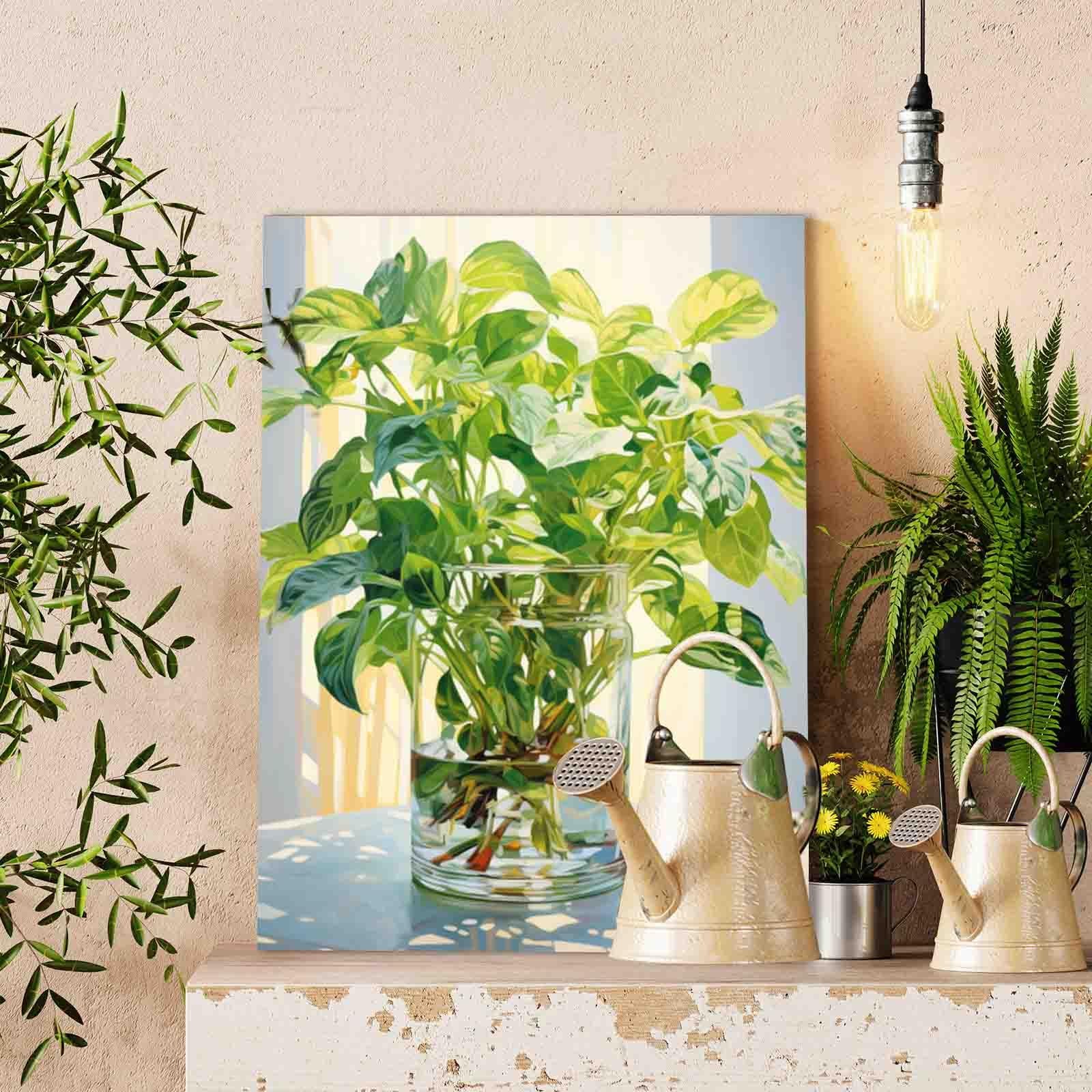 tucocoo-paint-by-numbers-gr-ne-bl-tter-malen-nach-zahlen-40x50 image 2
