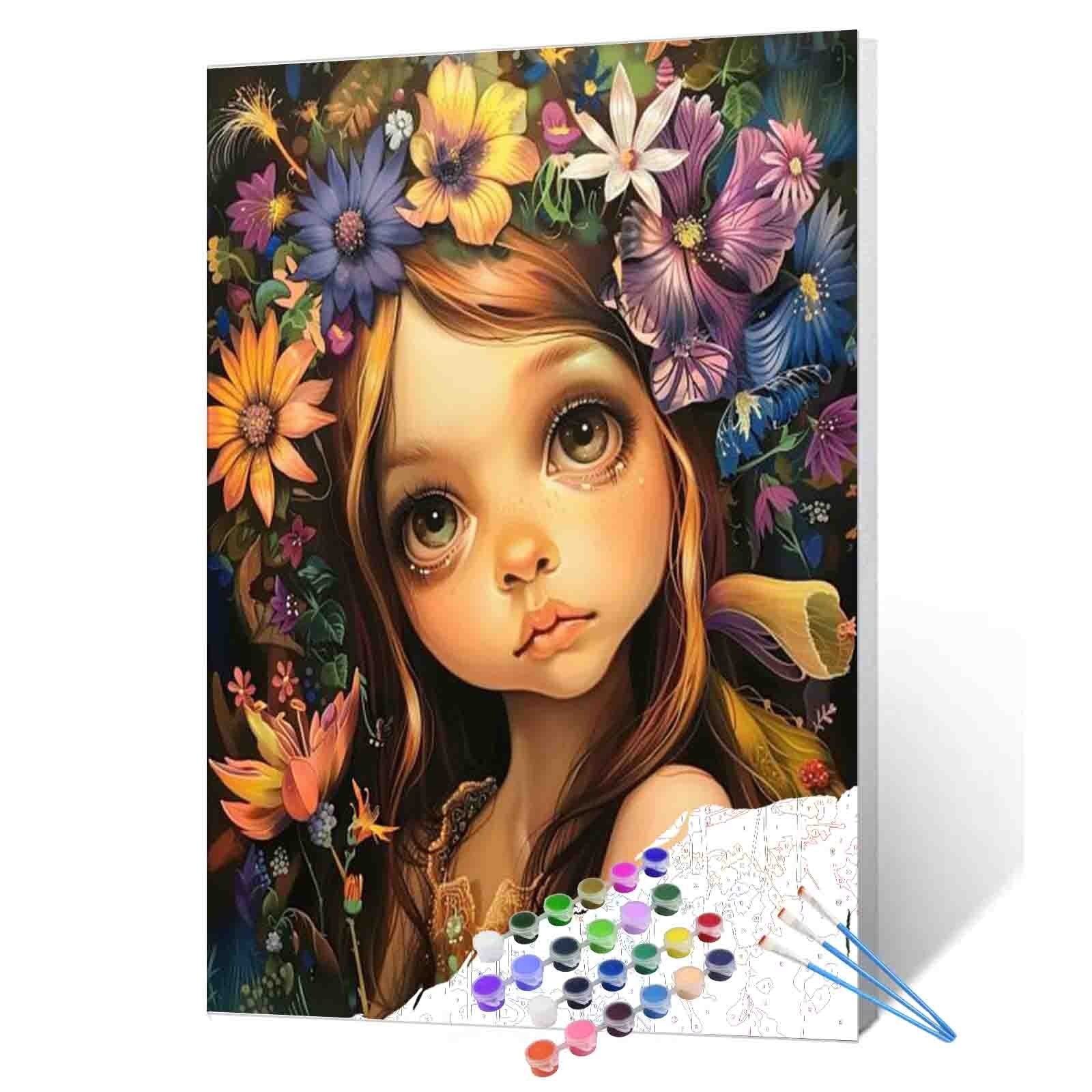 tucocoo-paint-by-numbers-flower-crown-girl-malen-nach-zahlen-o-rahmen image 1