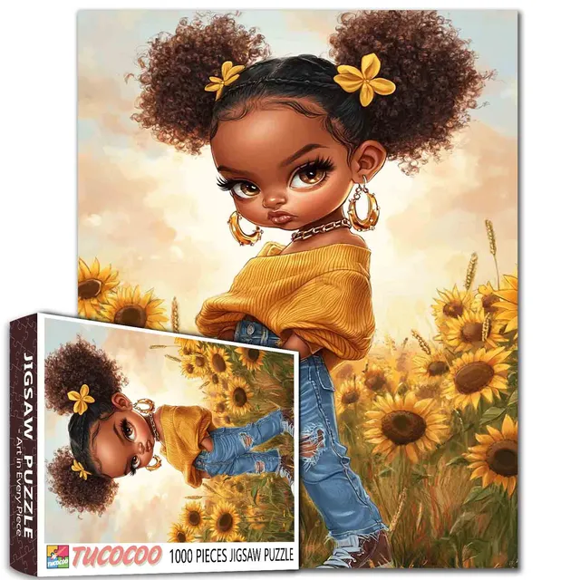 tucocoo-golden-glow-girl-puzzle-1000-teile-sonnenblumen image 1