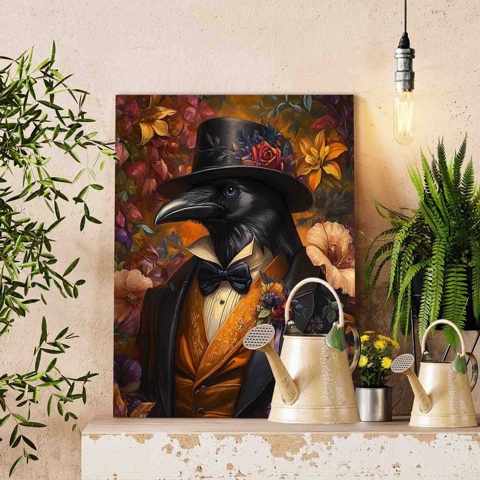 tucocoo-raven-in-floral-suit-malen-nach-zahlen-ohne-rahmen image 2