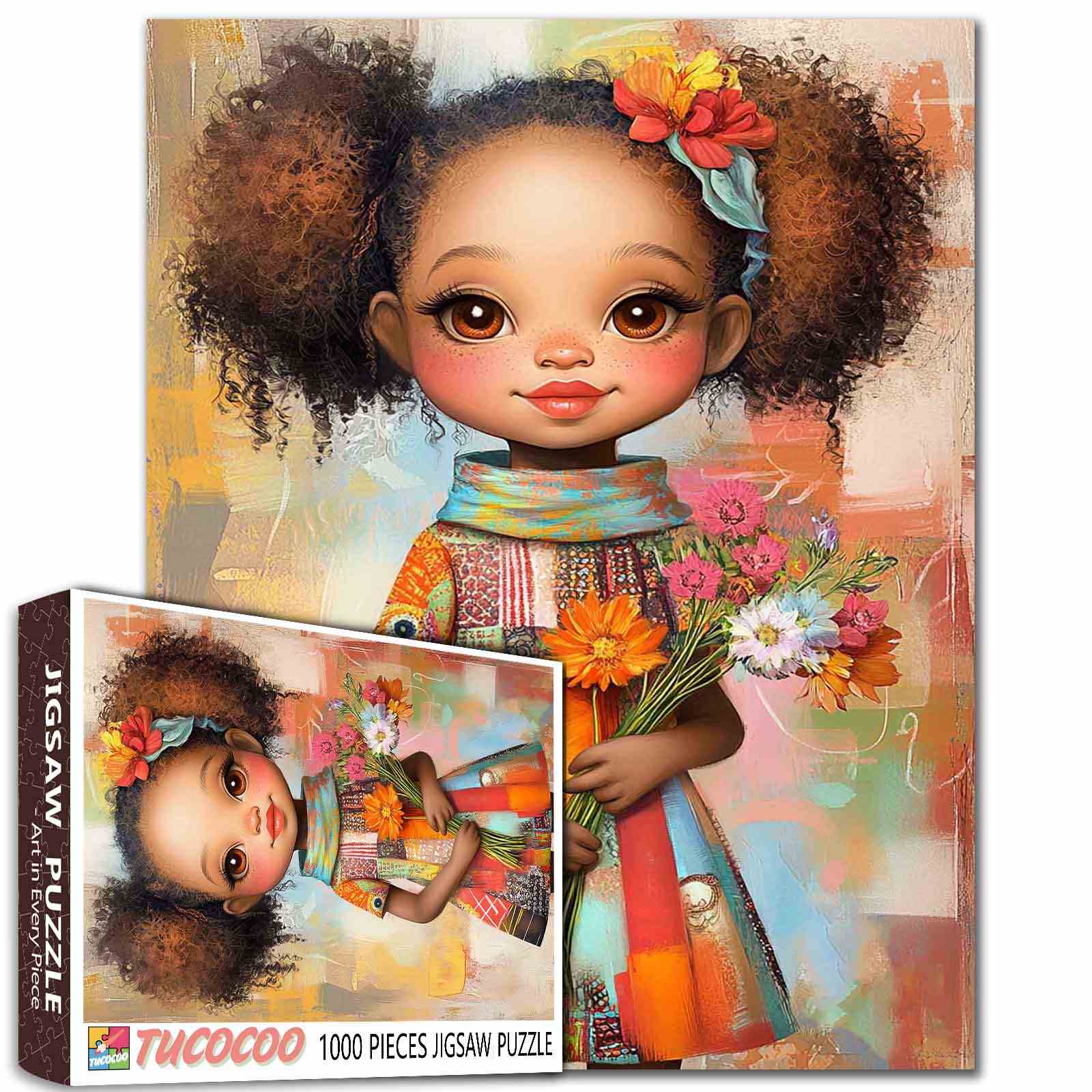 tucocoo-charming-girl-flower-bouquet-puzzle-1000-teile image 1