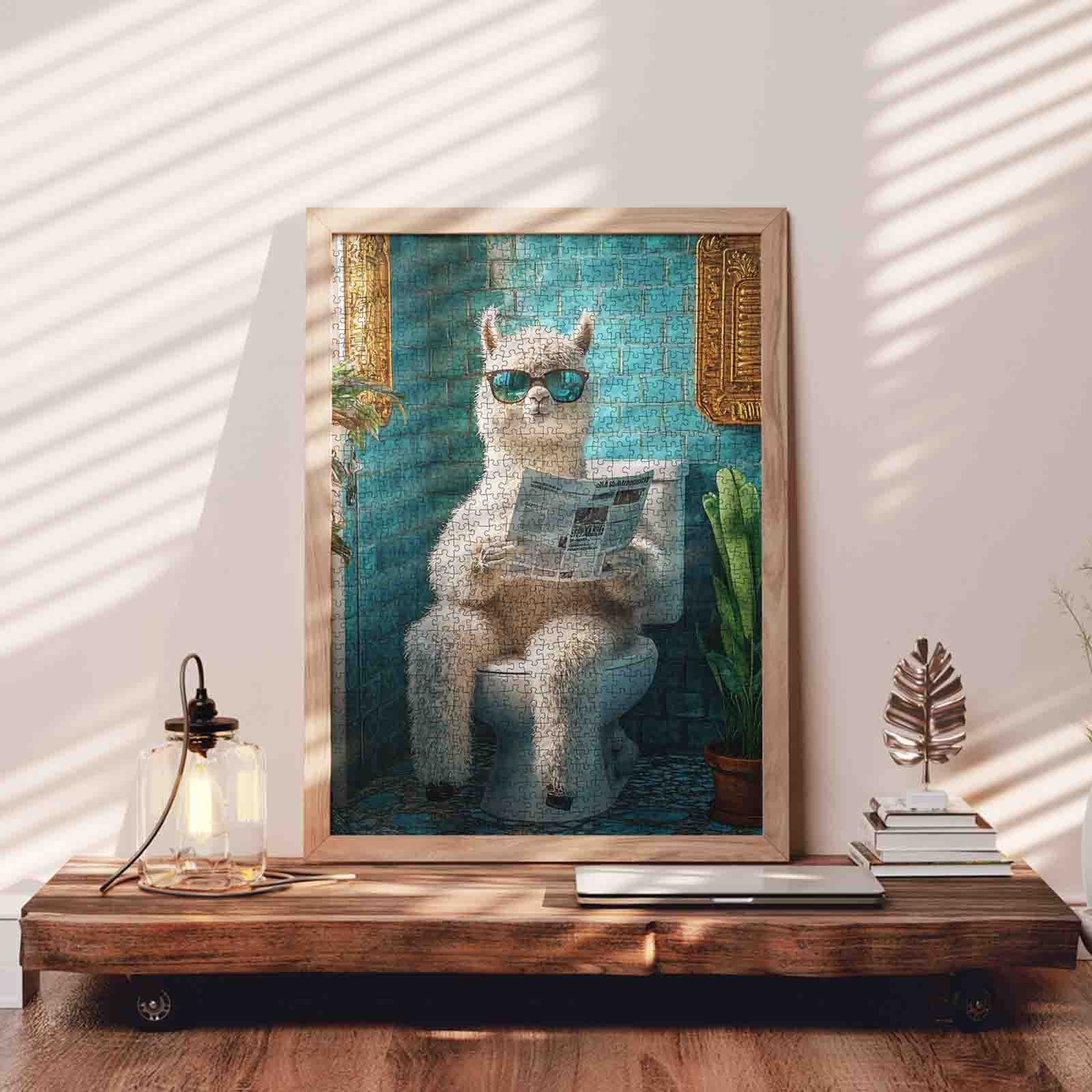 tucocoo-cool-llama-bathroom-scene-puzzle-1000-teile-lama image 3