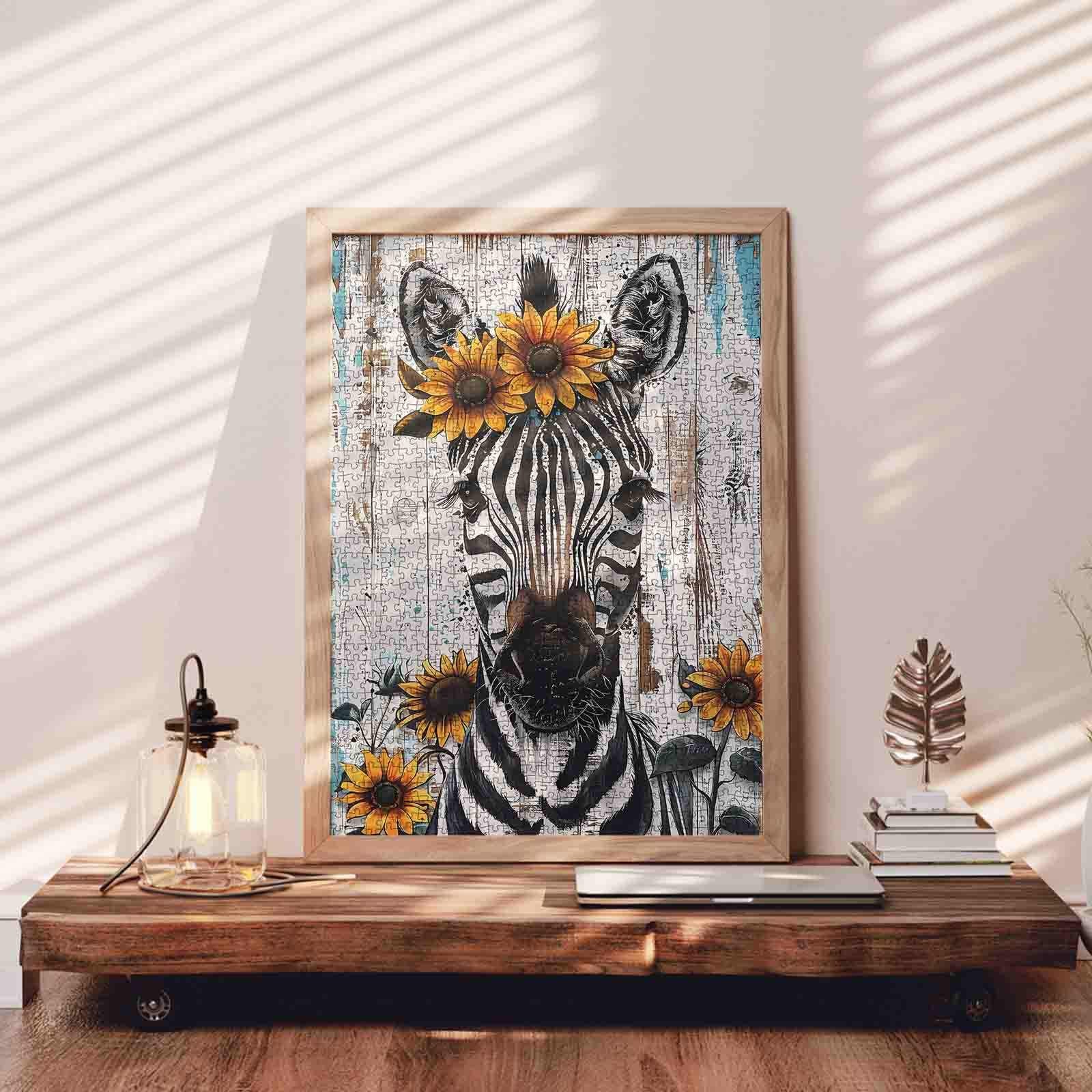 tucocoo-zebra-with-sunflowers-puzzle-1000-teile-zebra image 3