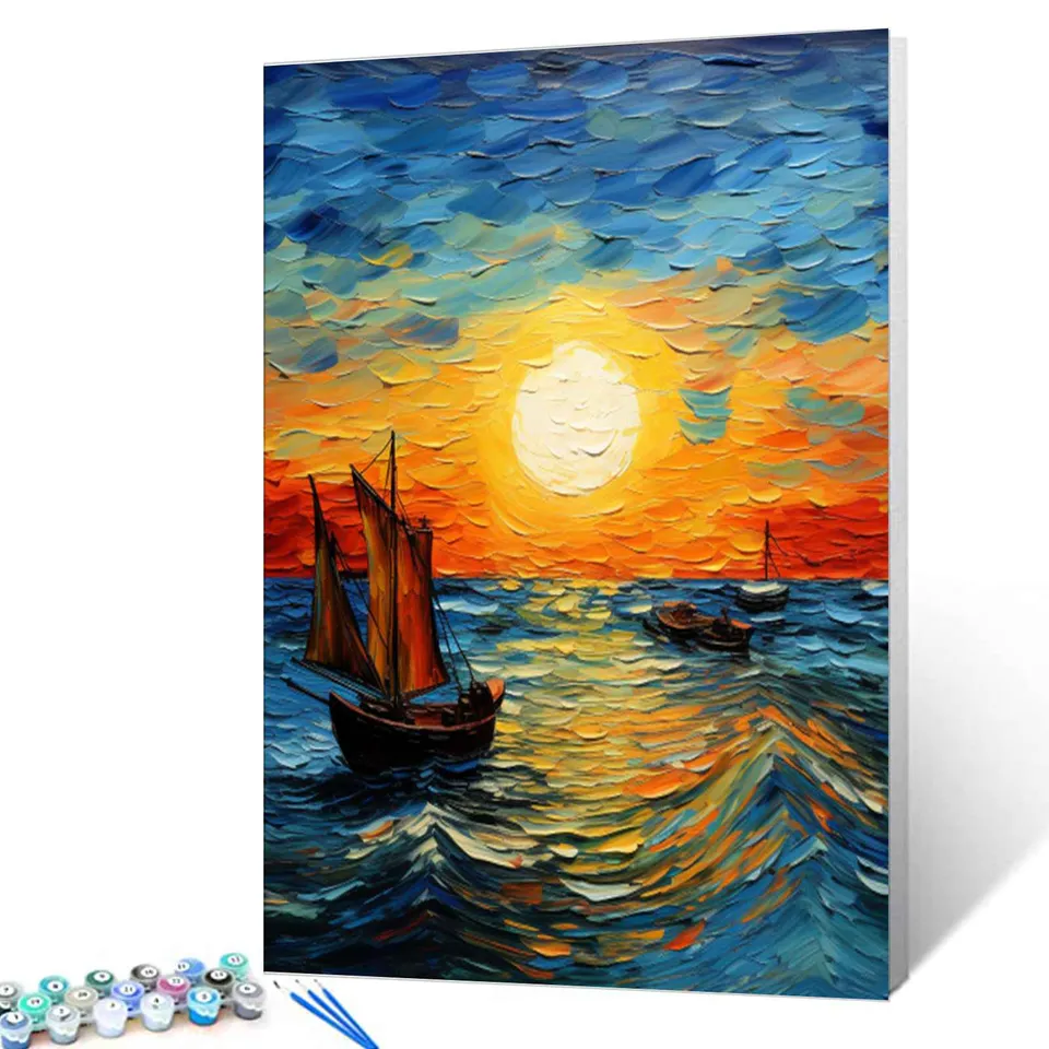 tucocoo-vibrant-sailboats-malen-nach-zahlen-40x50cm-sunset image 1