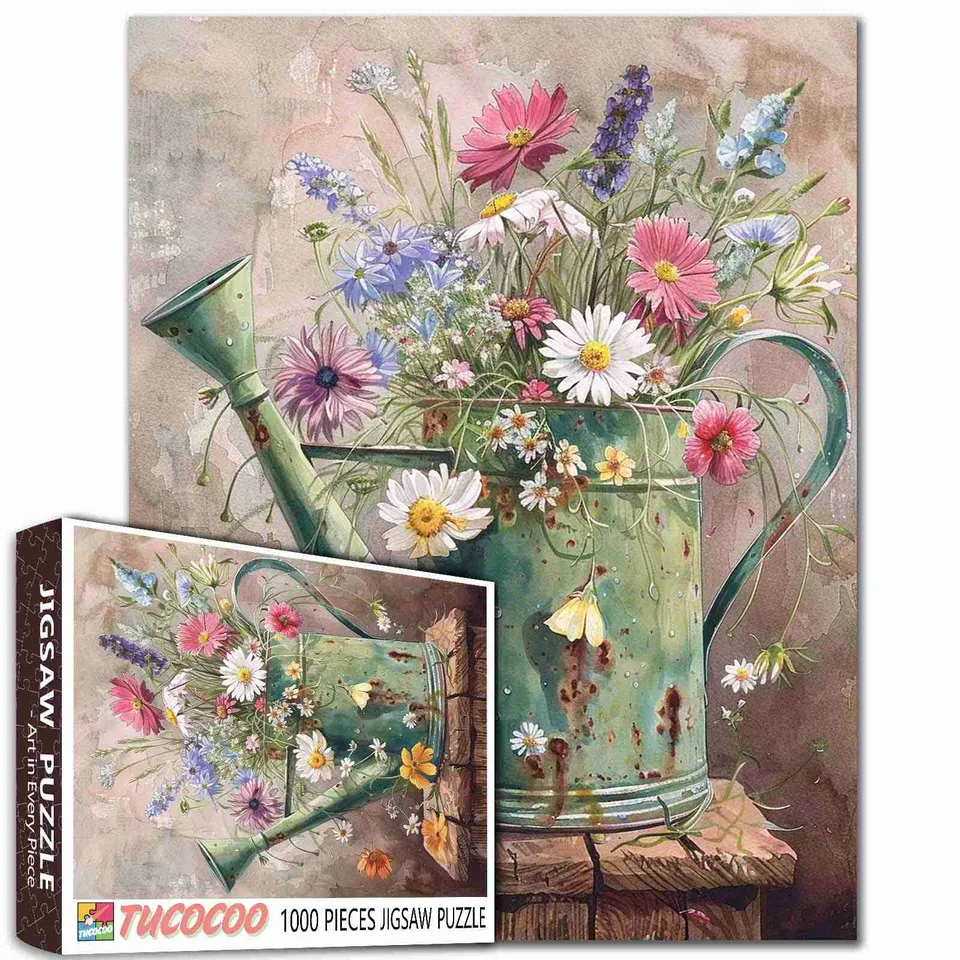 tucocoo-wildflower-watering-can-puzzle-1000-teile-blumen image 1