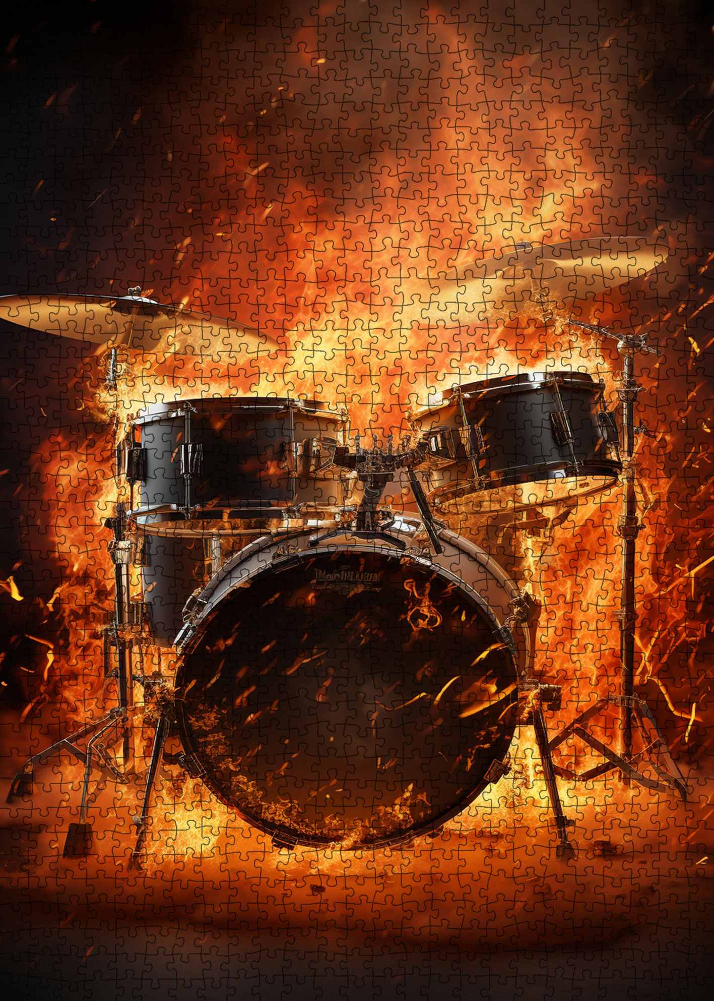 tucocoo-jigsaw-drum-set-on-fire-puzzle-1000-teile-schlagzeug image 2