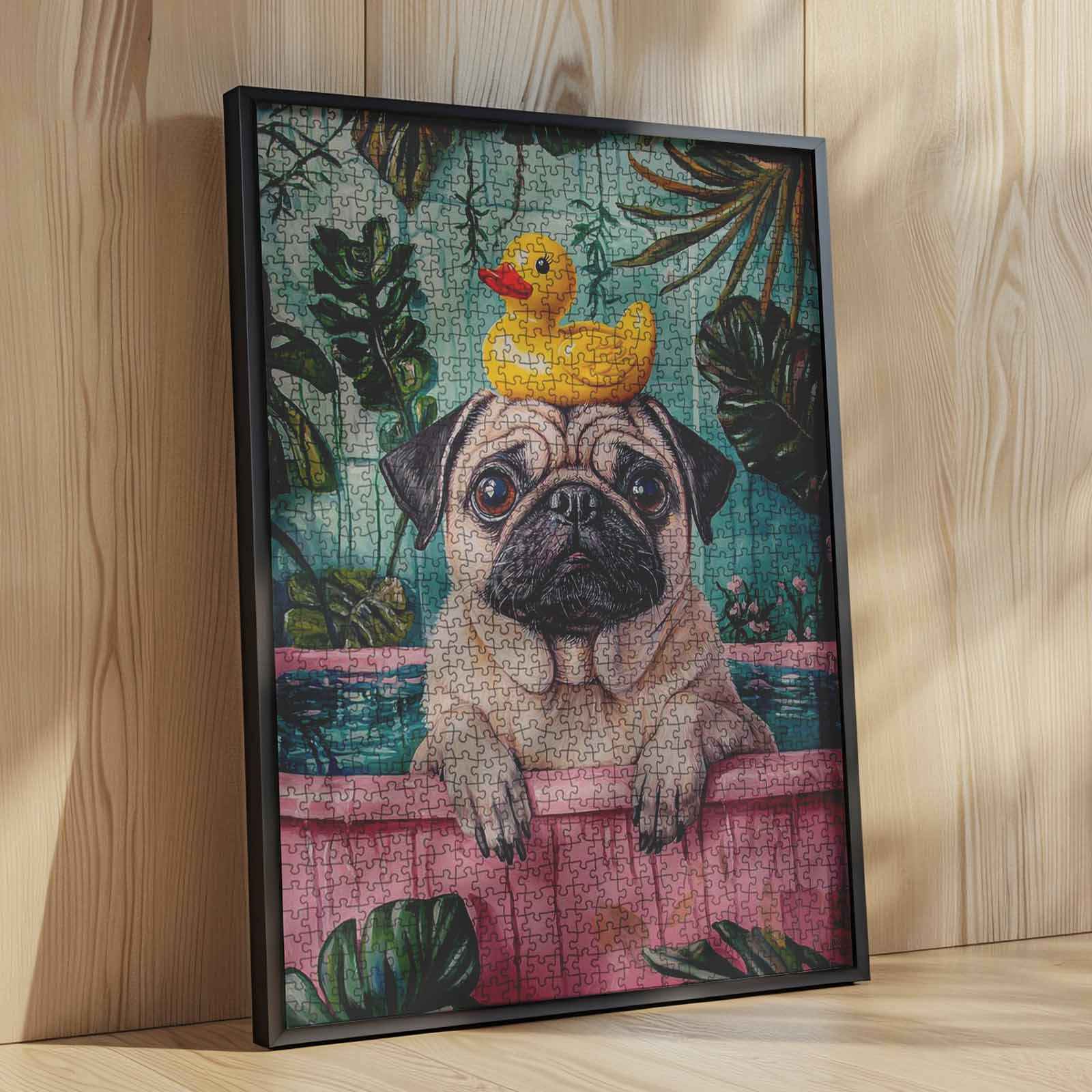tucocoo-jigsaw-pug-with-rubber-duck-puzzle-1000-teile-mops image 4