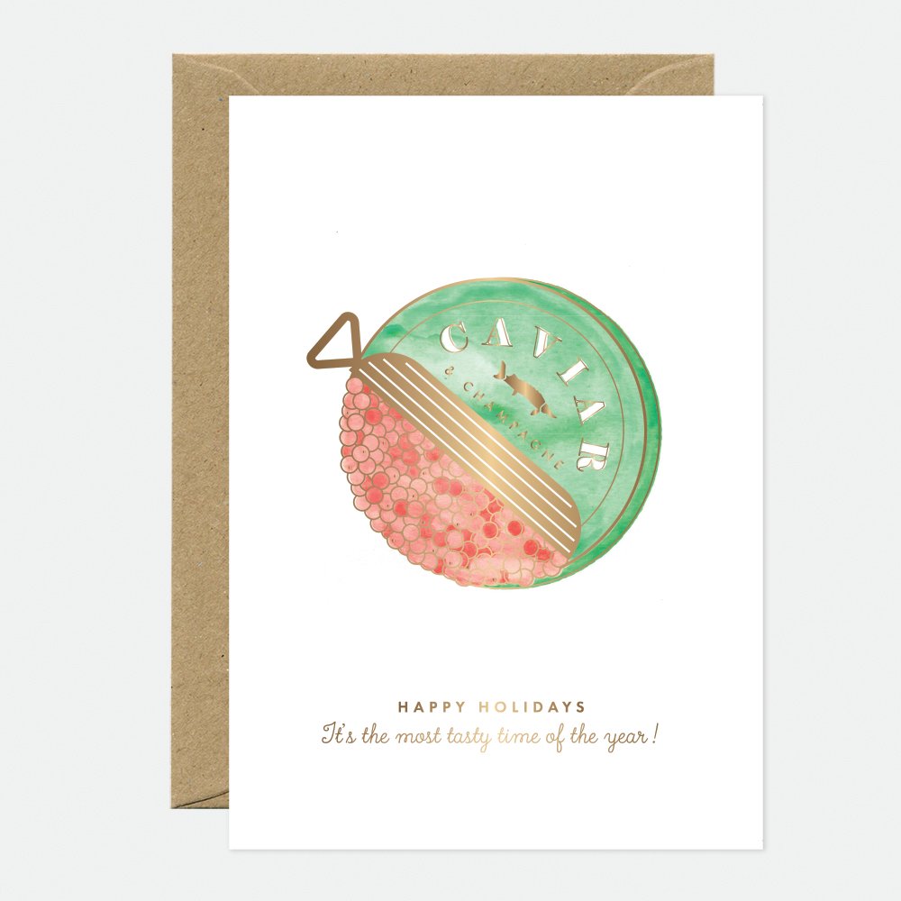 all-the-ways-to-say-caviar-gru-karte-weihnachten-gold-a6 image 1