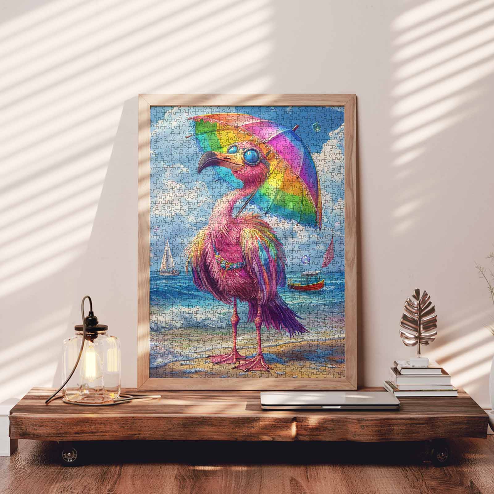 tucocoo-jigsaw-puzzles-colorful-flamingo-puzzle-1000-teile-strand image 3