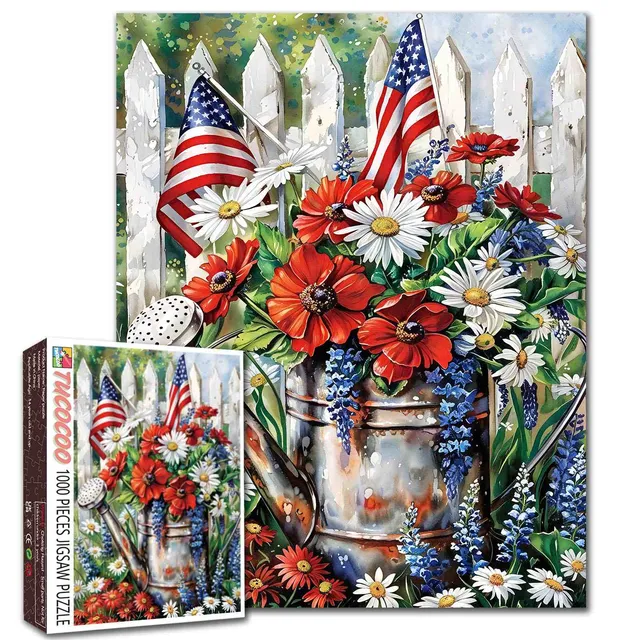 tucocoo-patriotic-garden-blooms-puzzle-1000-teile-garten image 1