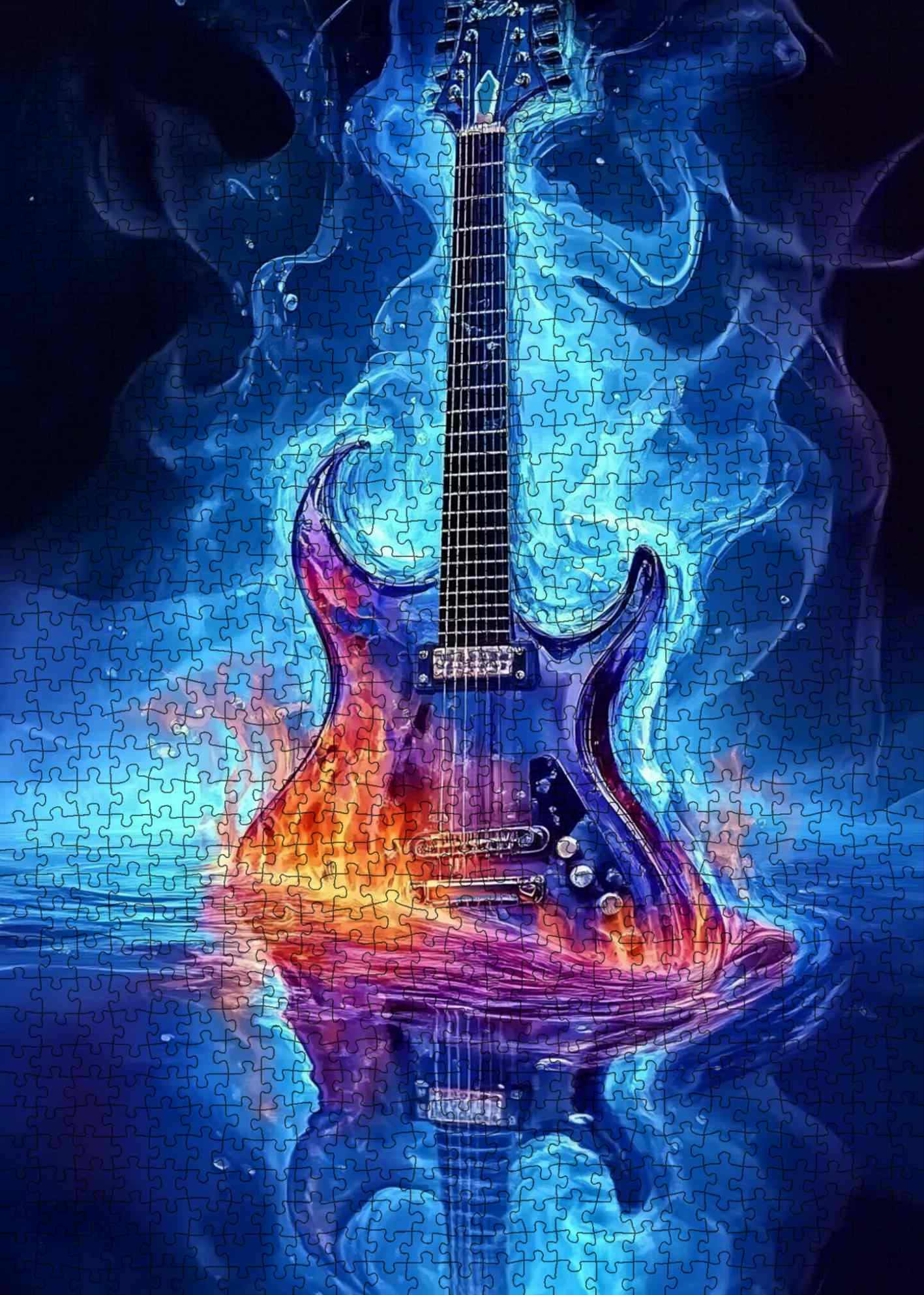 tucocoo-burning-electric-guitar-puzzle-1000-teile-gitarre image 2