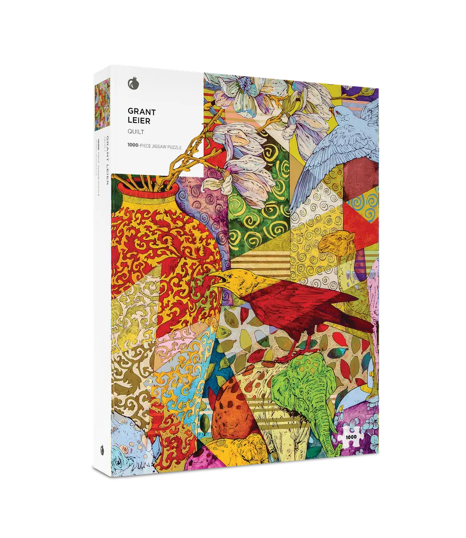 pomegranate-grant-leier-quilt-puzzle-1000-teile-tiere-blumen image 1