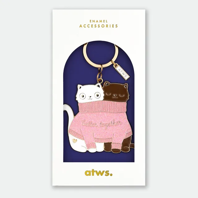 all-the-ways-to-say-2-cats-in-a-sweater-schl-sselanh-nger-gold image 1