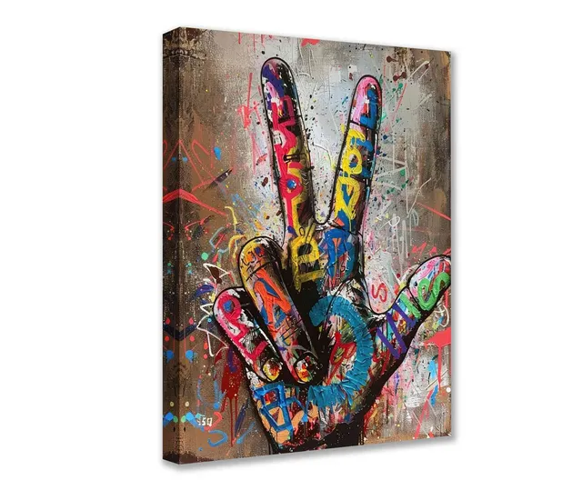 tucocoo-canvas-wall-art-peace-sign-leinwandbild-30x40cm image 1
