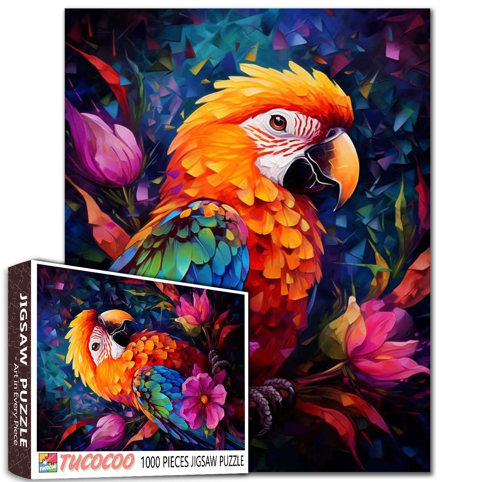 tucocoo-jigsaw-puzzles-colorful-parrot-puzzle-1000-teile-papagei image 1