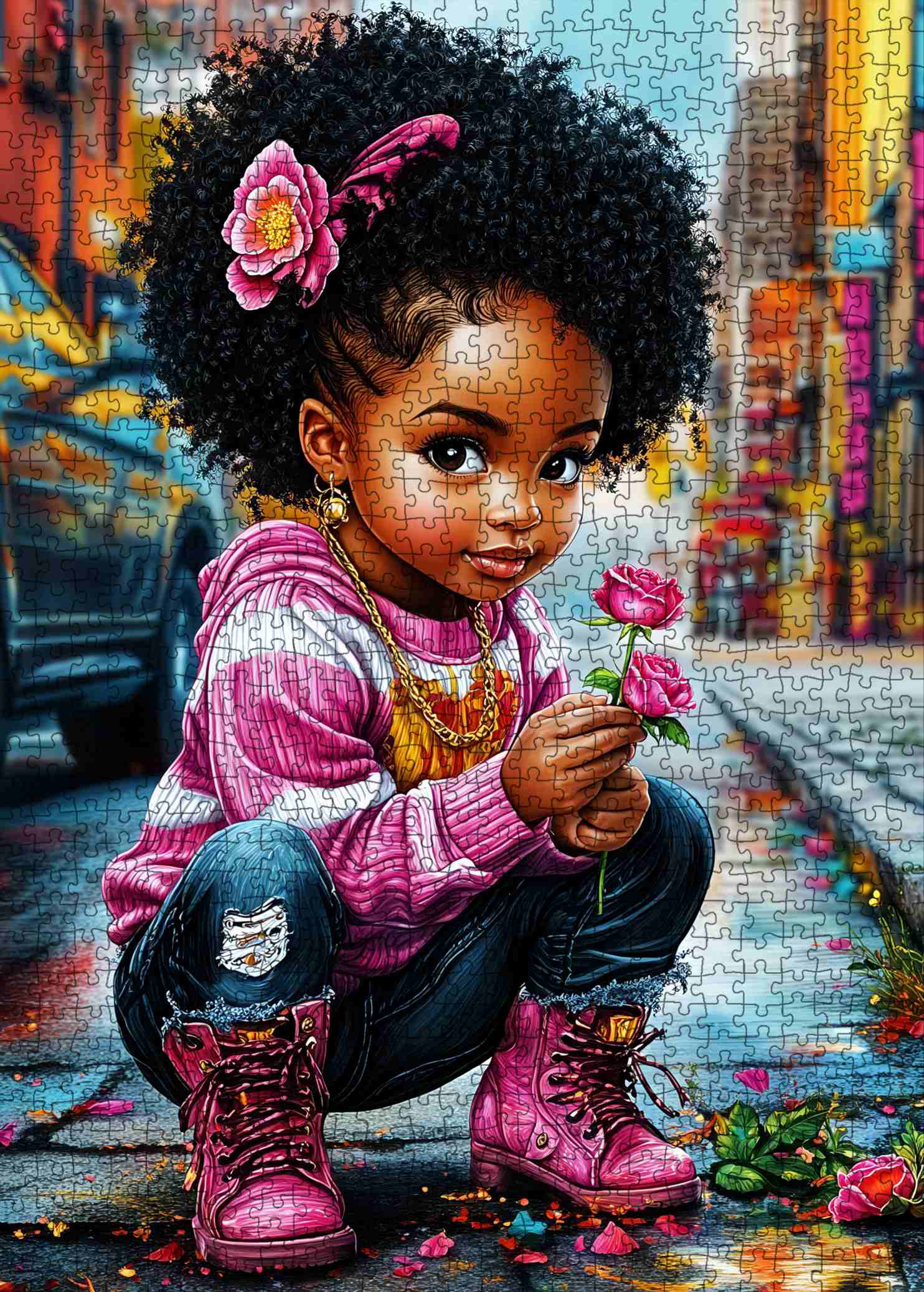 tucocoo-street-style-flower-girl-puzzle-1000-teile-m-dchenmotiv image 2