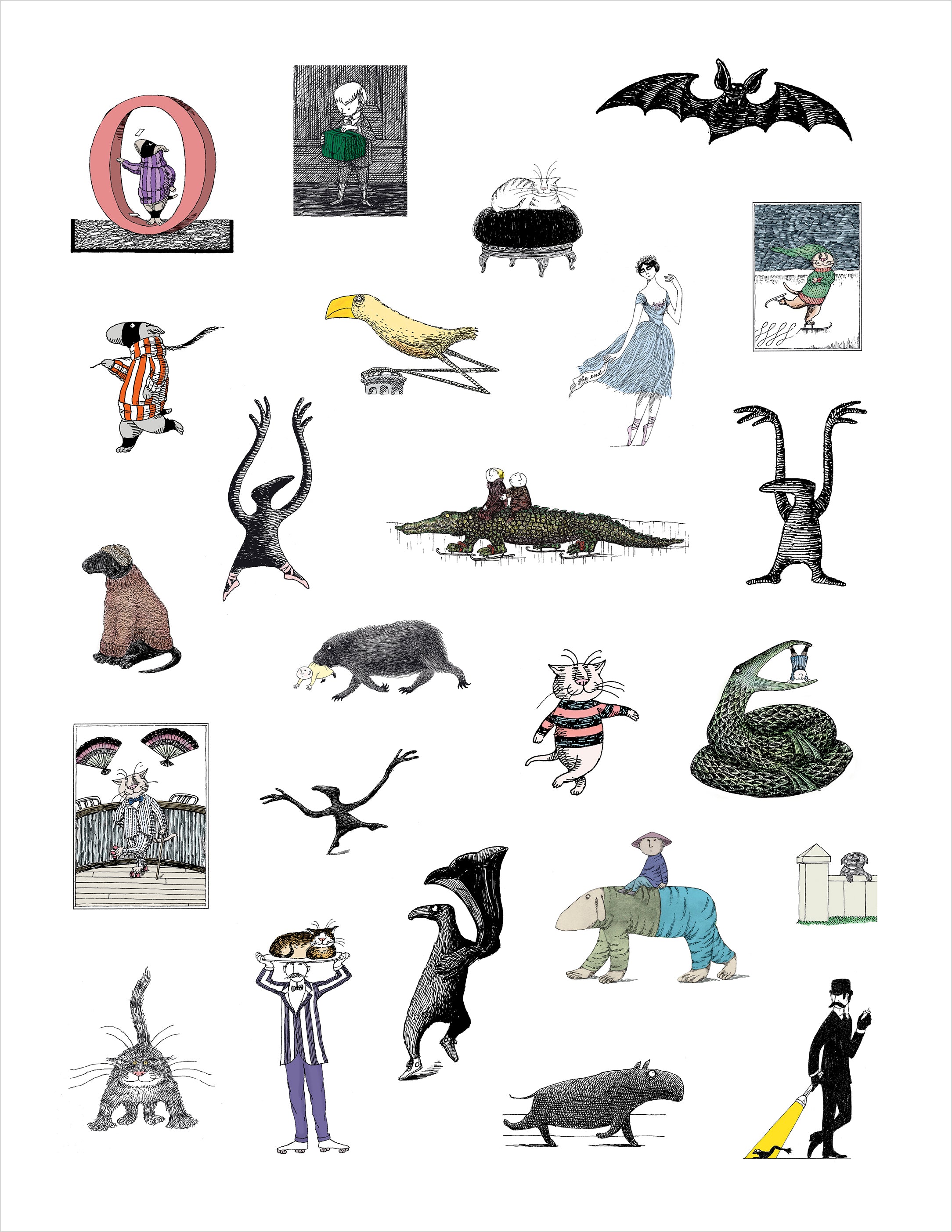 pomegranate-edward-gorey-sticker-book-stickerbuch-185-aufkleber image 3