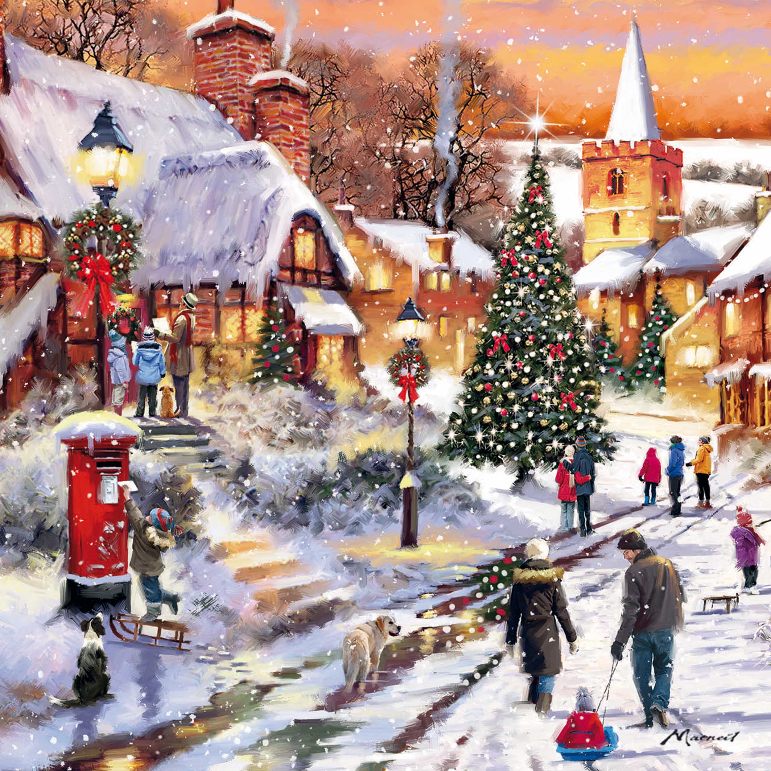 otter-house-christmas-weihnachtskarten-sunset-scene-sortiment-ohne-glitzer image 3