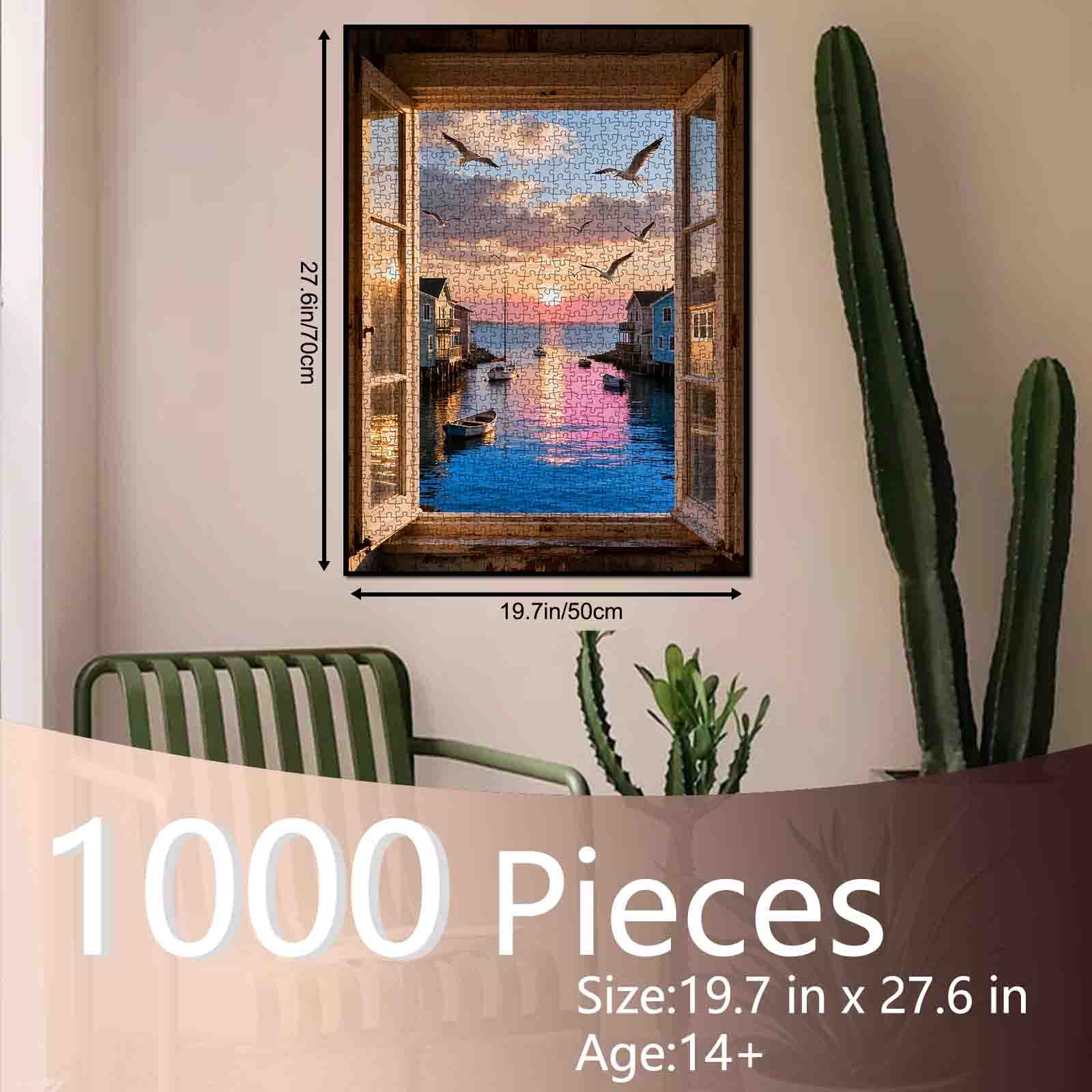 tucocoo-jigsaw-seaside-sunset-window-view-puzzle-1000-teile-meer image 5