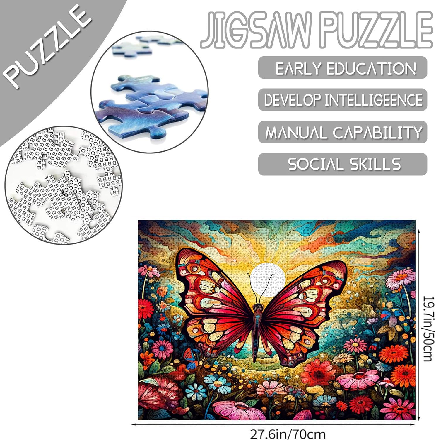 tucocoo-butterfly-flowers-sun-puzzle-1000-teile-blumen image 4