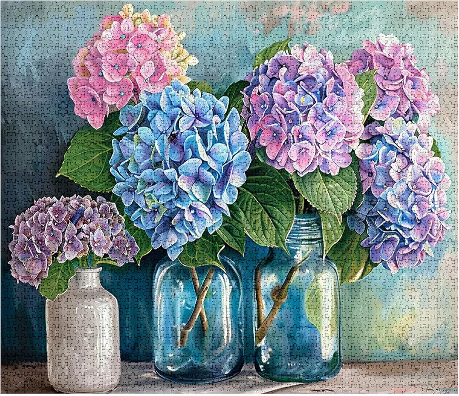 tucocoo-hydrangea-bottle-vase-puzzle-1000-teile-hortensie image 2