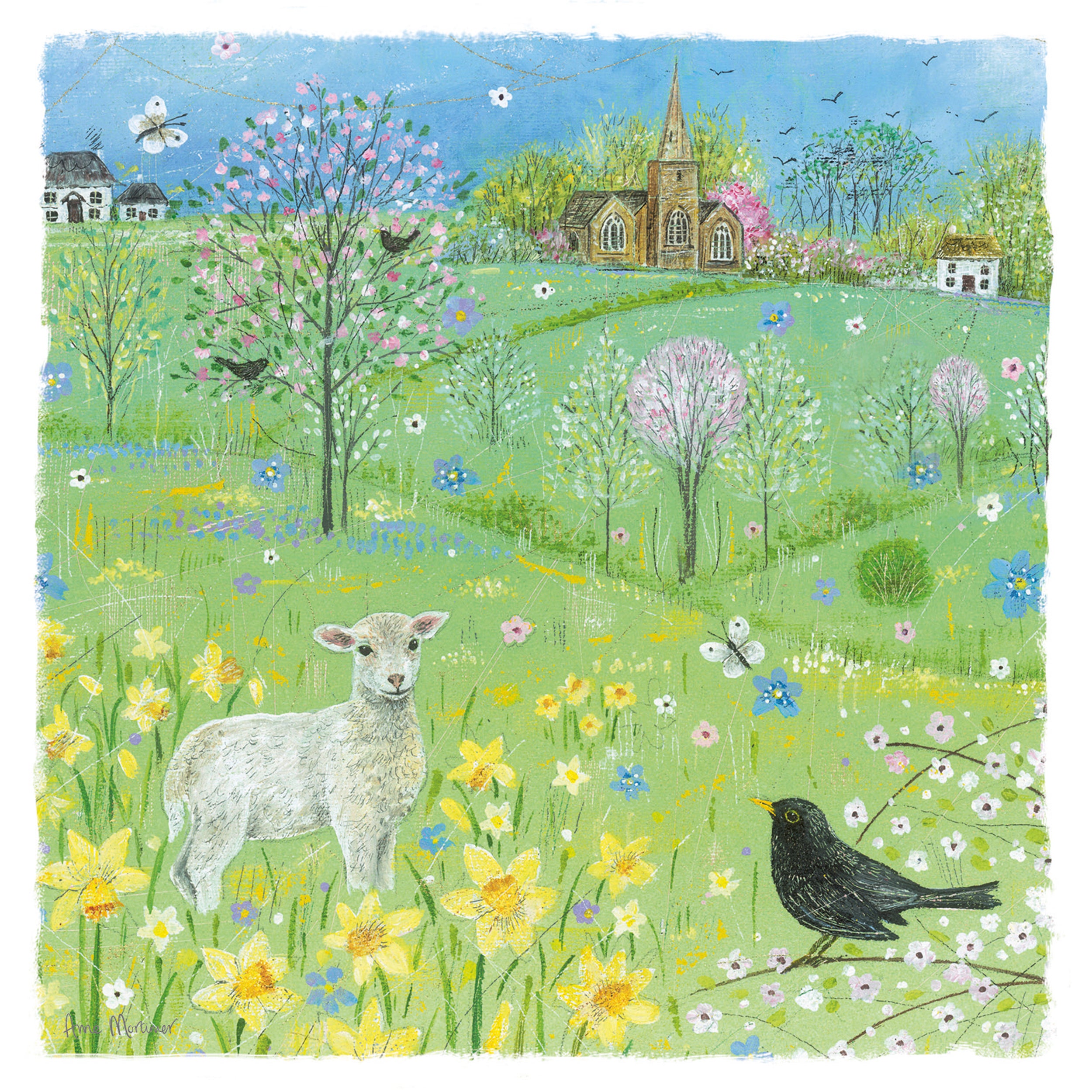 otter-house-greetings-cards-osterkarte-spring-scene image 1
