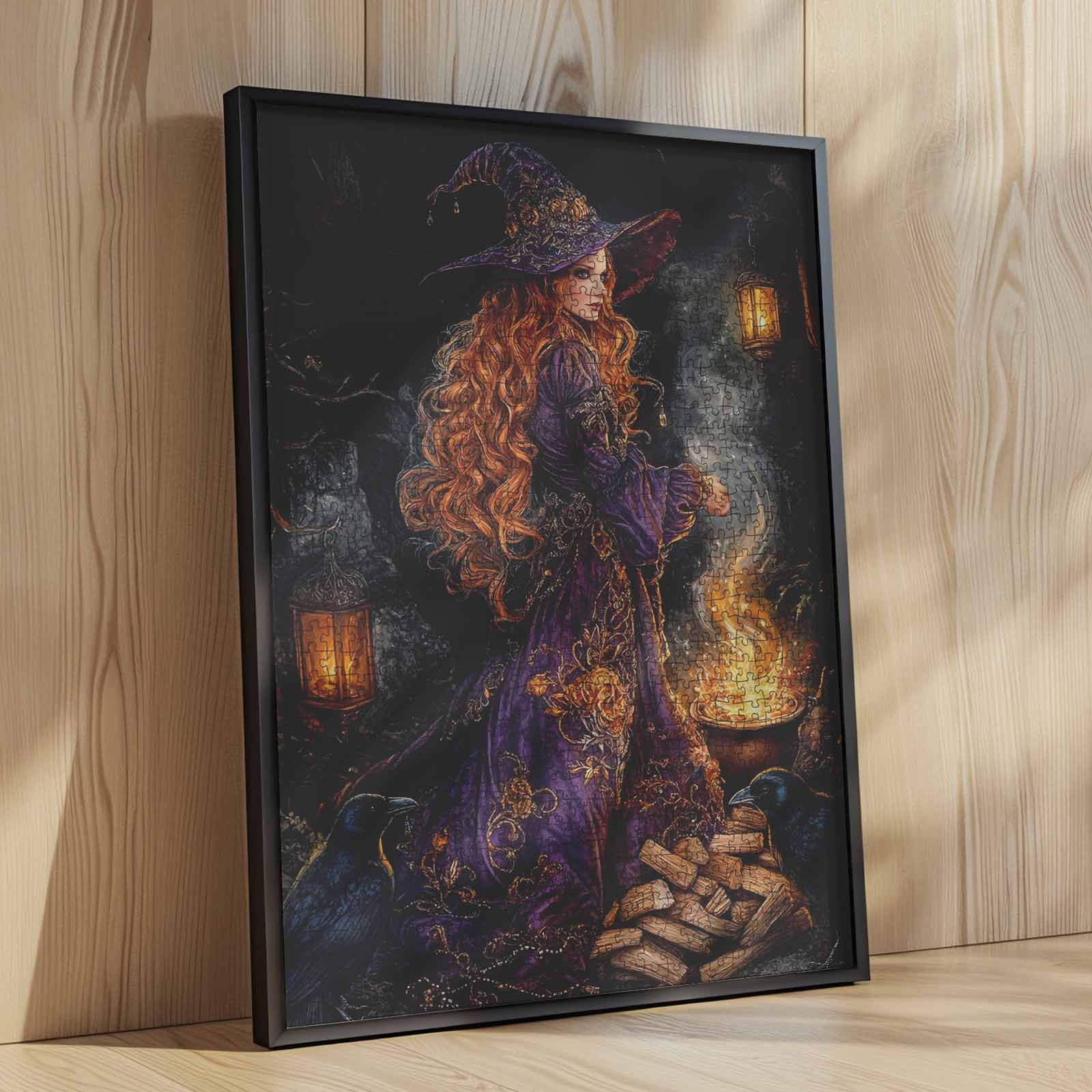 tucocoo-jigsaw-puzzles-witch-by-the-fire-puzzle-1000-teile-hexe-halloween image 4