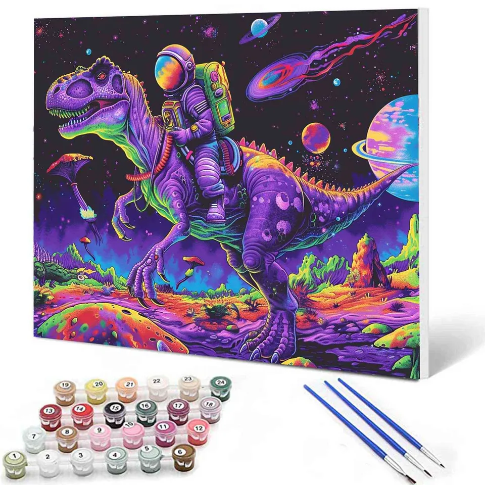 tucocoo-astronaut-dinosaurier-malen-nach-zahlen-40x50-ohne-rahmen image 1