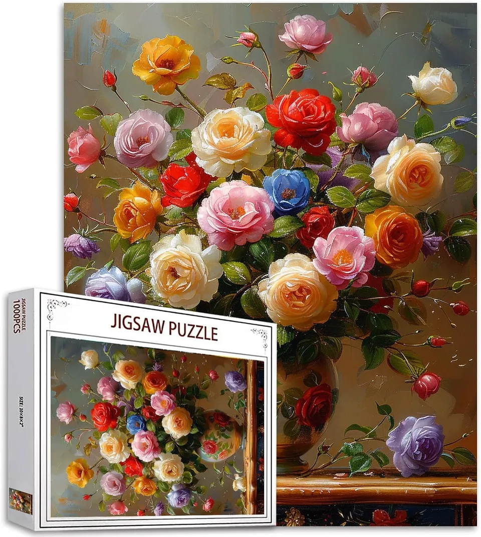 tucocoo-jigsaw-colorful-roses-puzzle-1000-teile-blumen-stillleben image 1