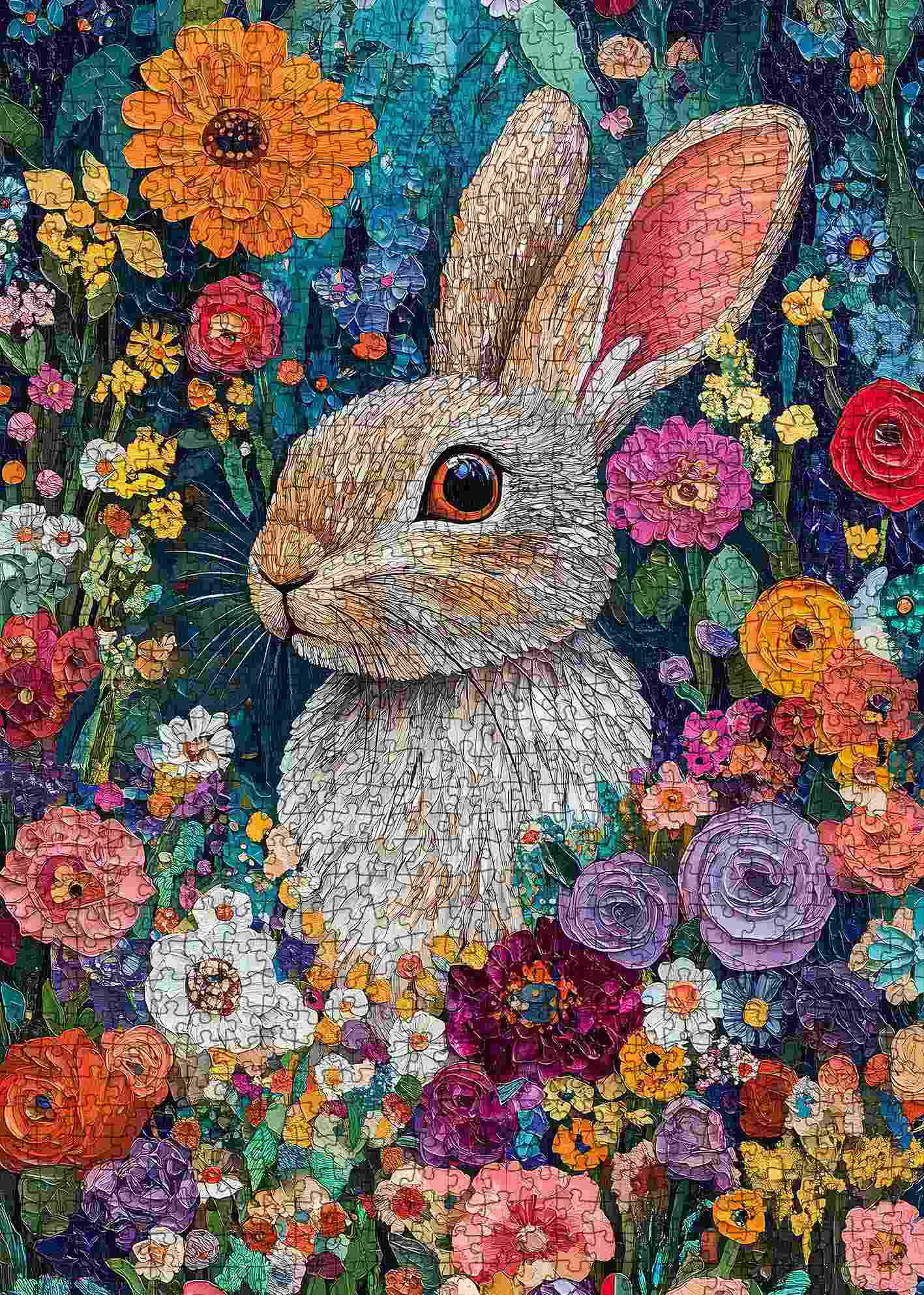 tucocoo-jigsaw-puzzles-floral-bunny-bloom-puzzle-1000-teile-tiere image 2
