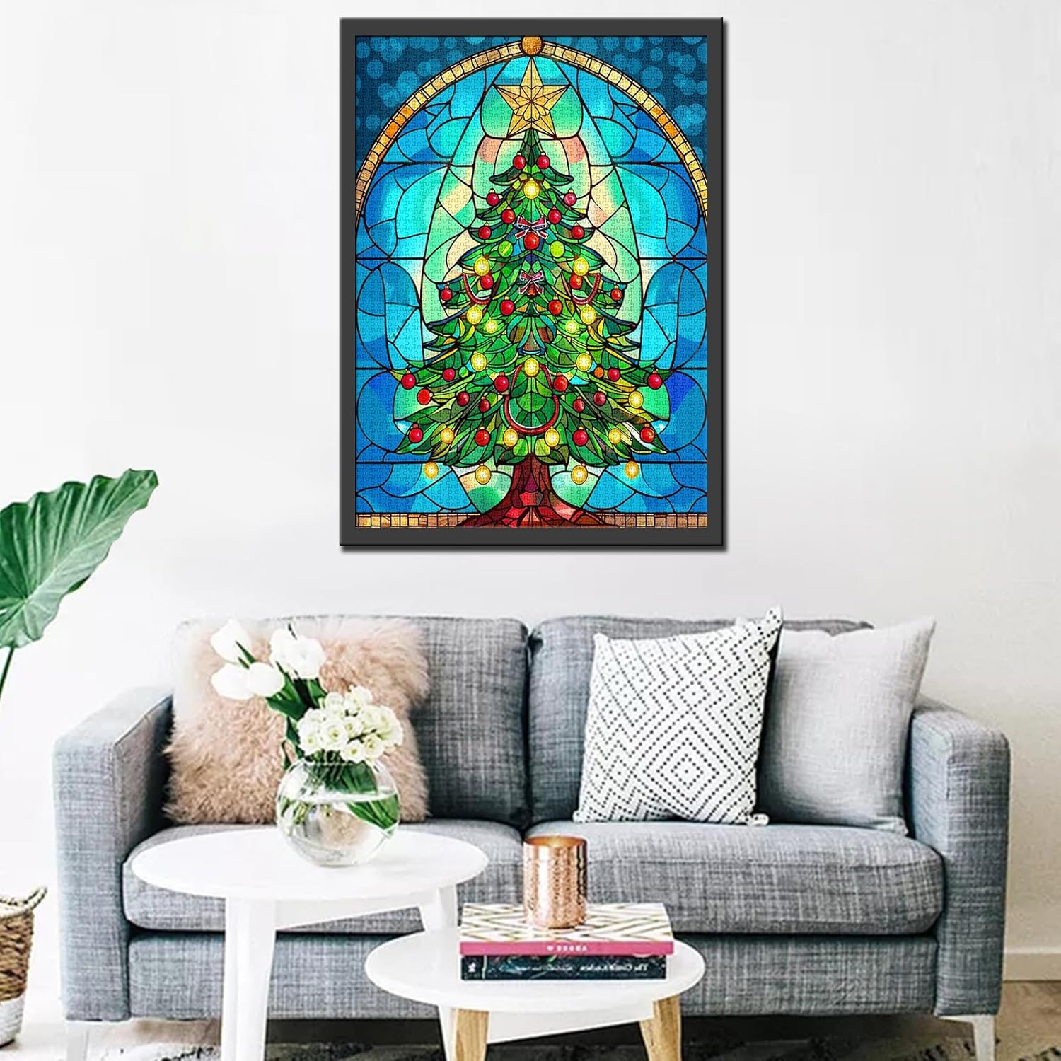 tucocoo-stained-glass-xmas-tree-puzzle-1000-teile-weihnachten image 3