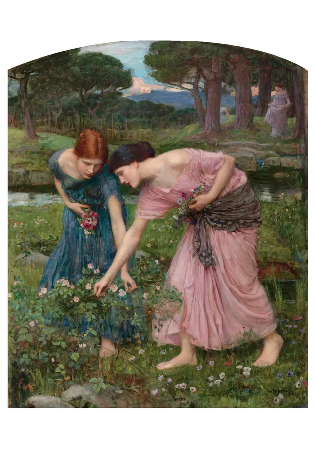 pomegranate-gather-ye-rosebuds-klappkarte-waterhouse-blanko image 1