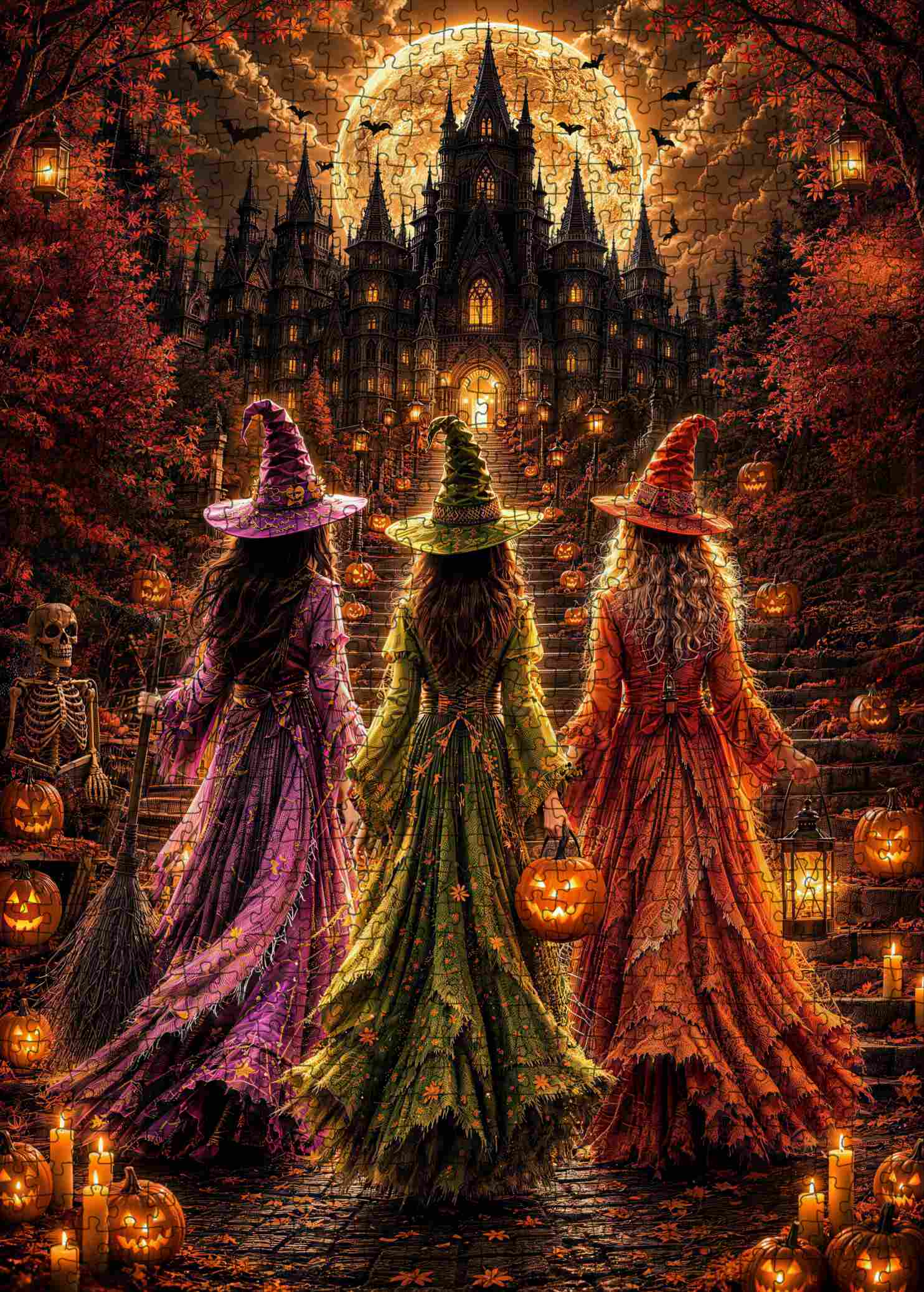 tucocoo-moonlit-halloween-witch-castle-puzzle-1000-teile-hexen image 2