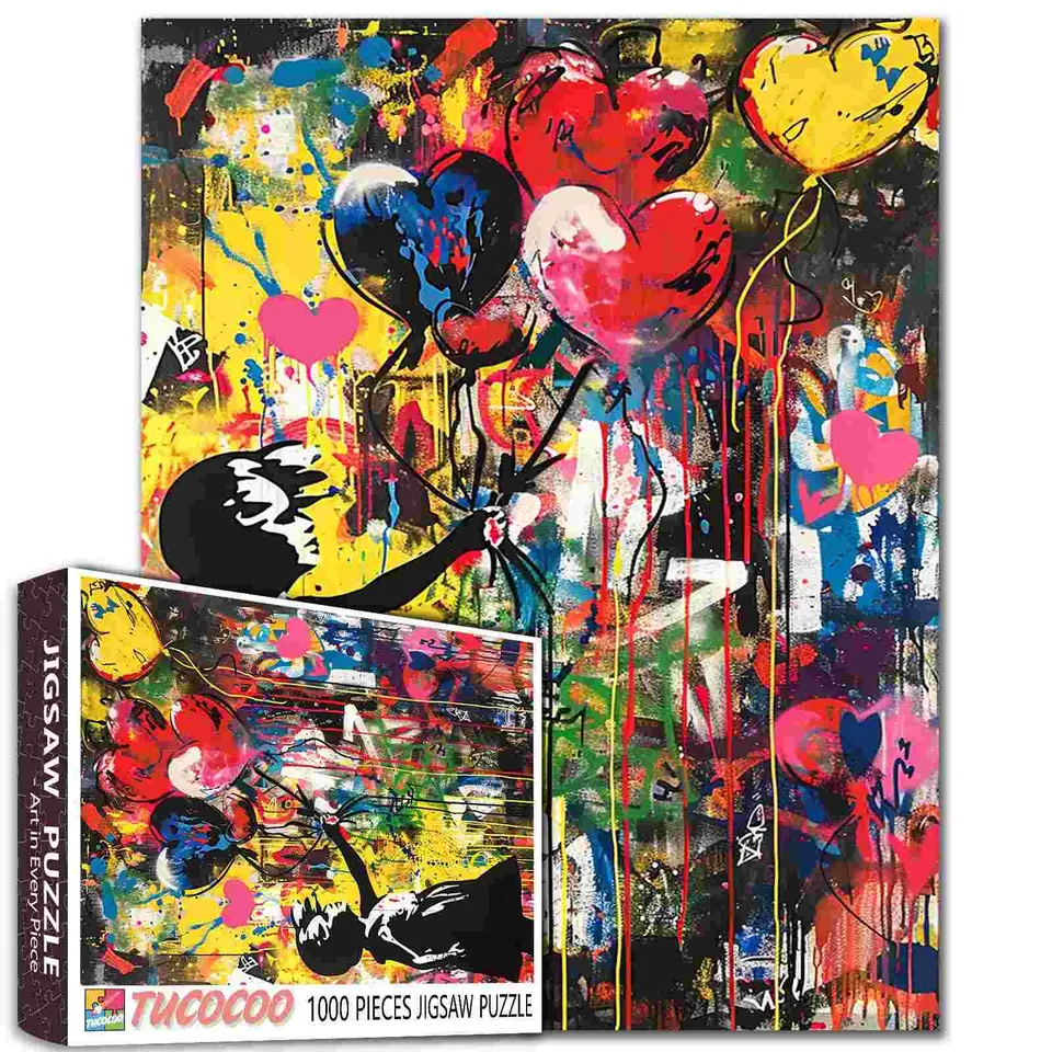 tucocoo-girl-with-balloons-puzzle-1000-teile-graffiti image 1